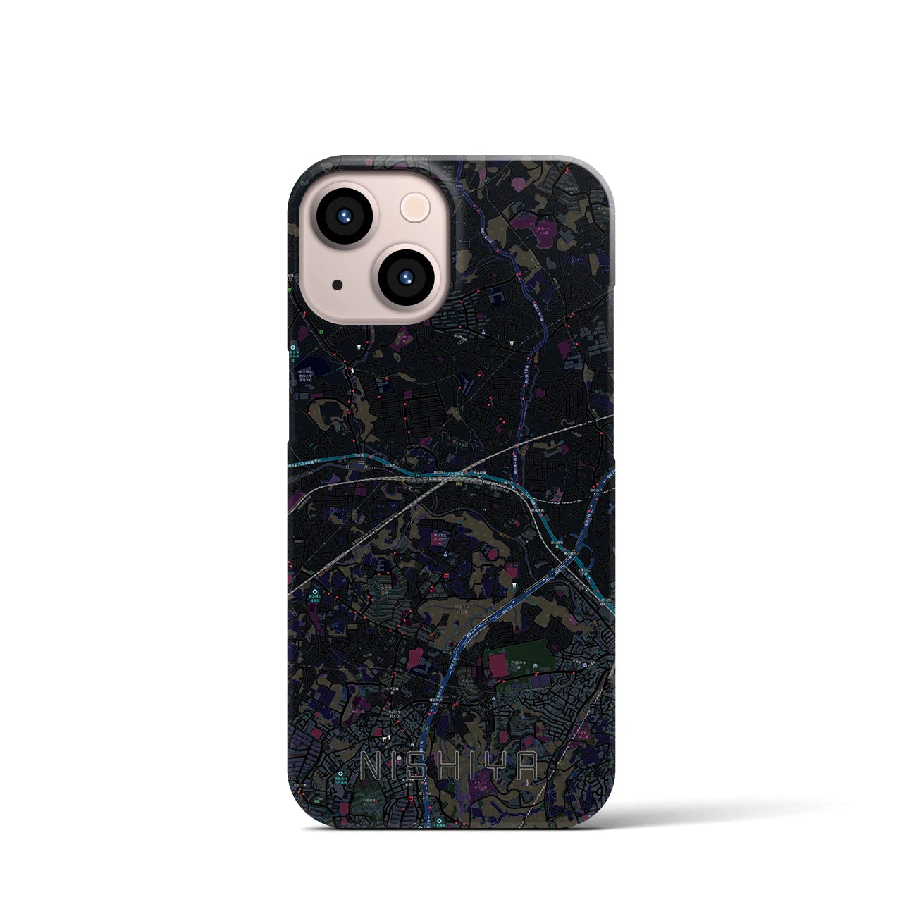 【西谷(神奈川県)】地図柄iPhoneケース(バックカバータイプ)