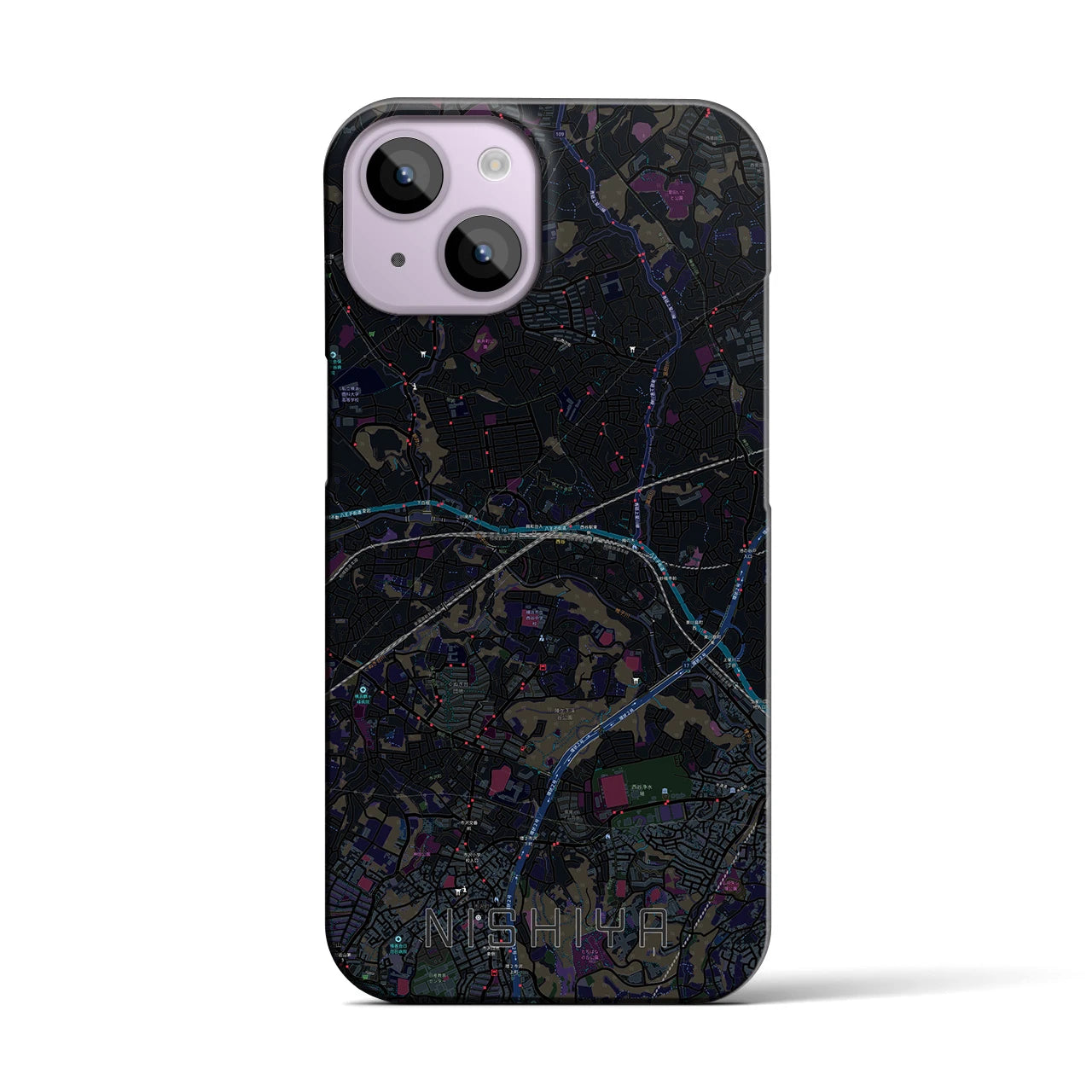 【西谷(神奈川県)】地図柄iPhoneケース(バックカバータイプ)