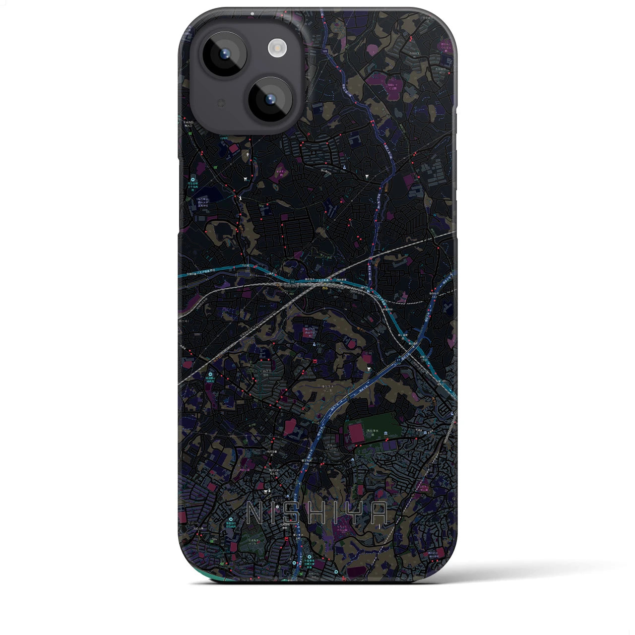 【西谷(神奈川県)】地図柄iPhoneケース(バックカバータイプ)