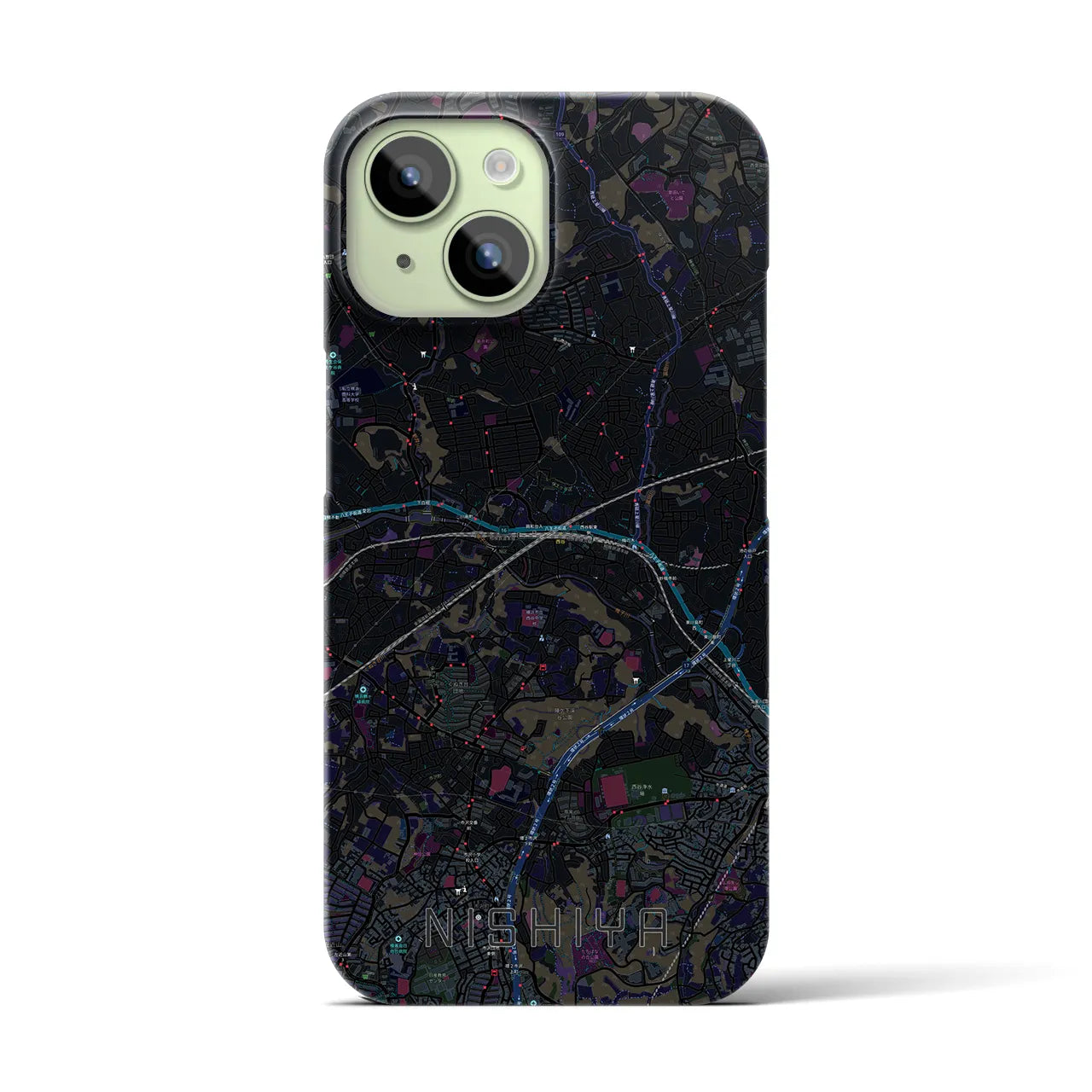 【西谷(神奈川県)】地図柄iPhoneケース(バックカバータイプ)