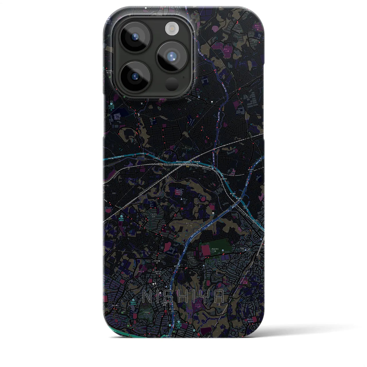 【西谷(神奈川県)】地図柄iPhoneケース(バックカバータイプ)