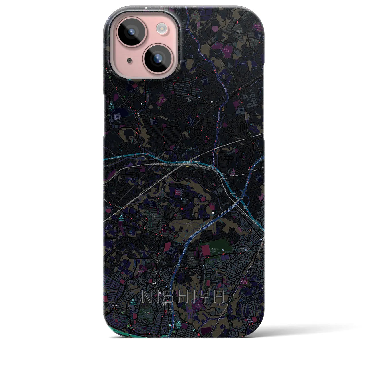 【西谷(神奈川県)】地図柄iPhoneケース(バックカバータイプ)
