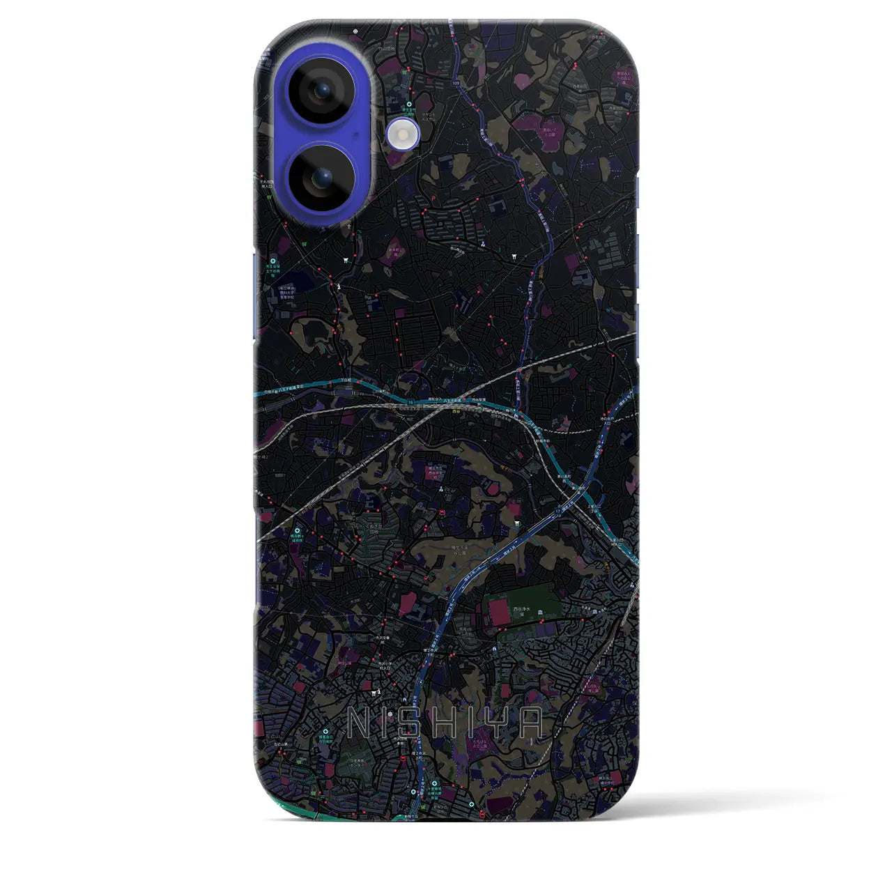 【西谷(神奈川県)】地図柄iPhoneケース(バックカバータイプ)