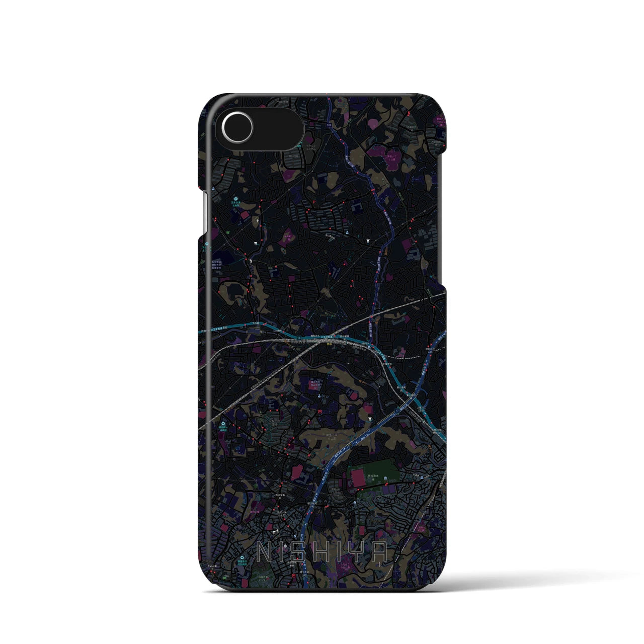 【西谷(神奈川県)】地図柄iPhoneケース(バックカバータイプ)