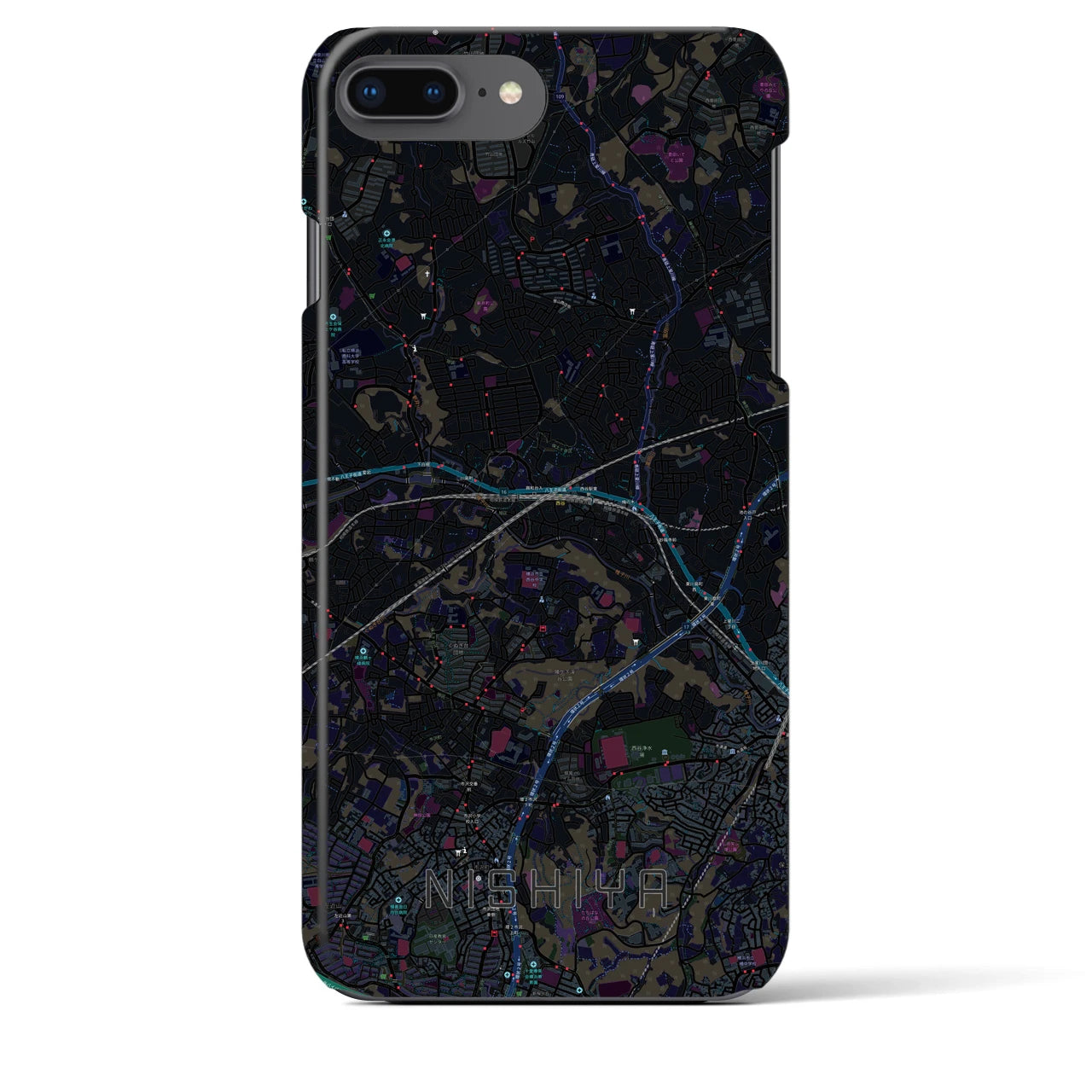 【西谷(神奈川県)】地図柄iPhoneケース(バックカバータイプ)