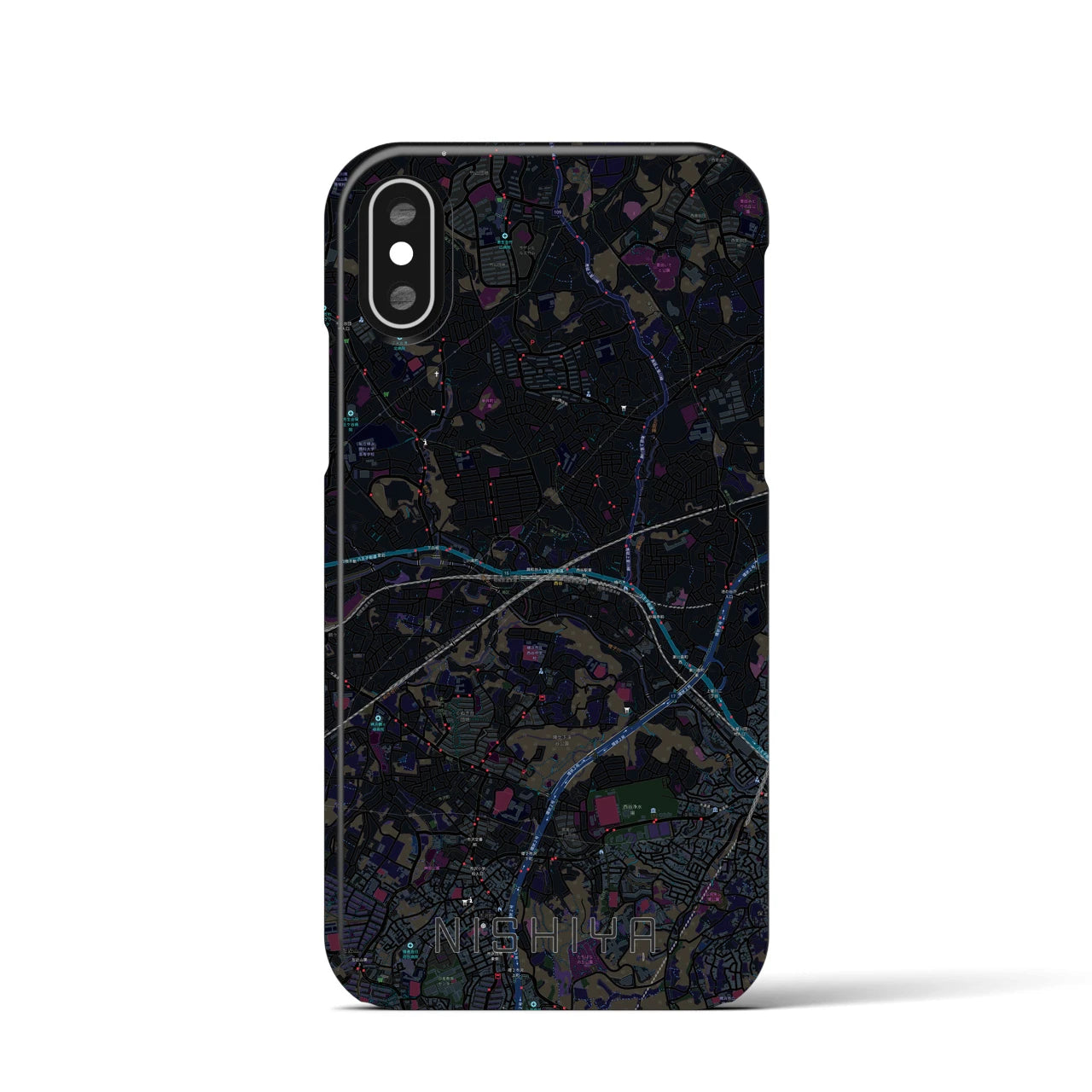 【西谷(神奈川県)】地図柄iPhoneケース(バックカバータイプ)