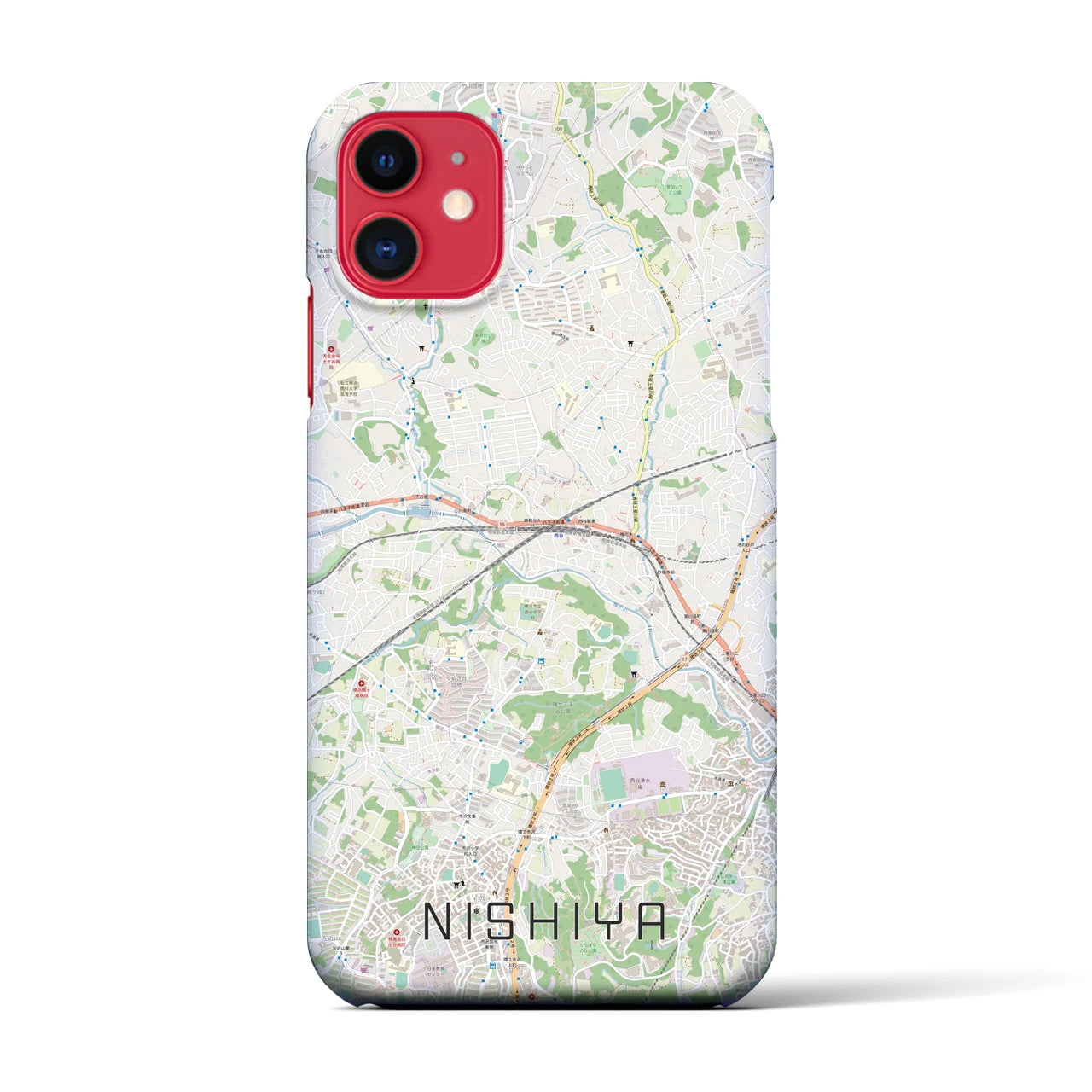 【西谷(神奈川県)】地図柄iPhoneケース(バックカバータイプ)