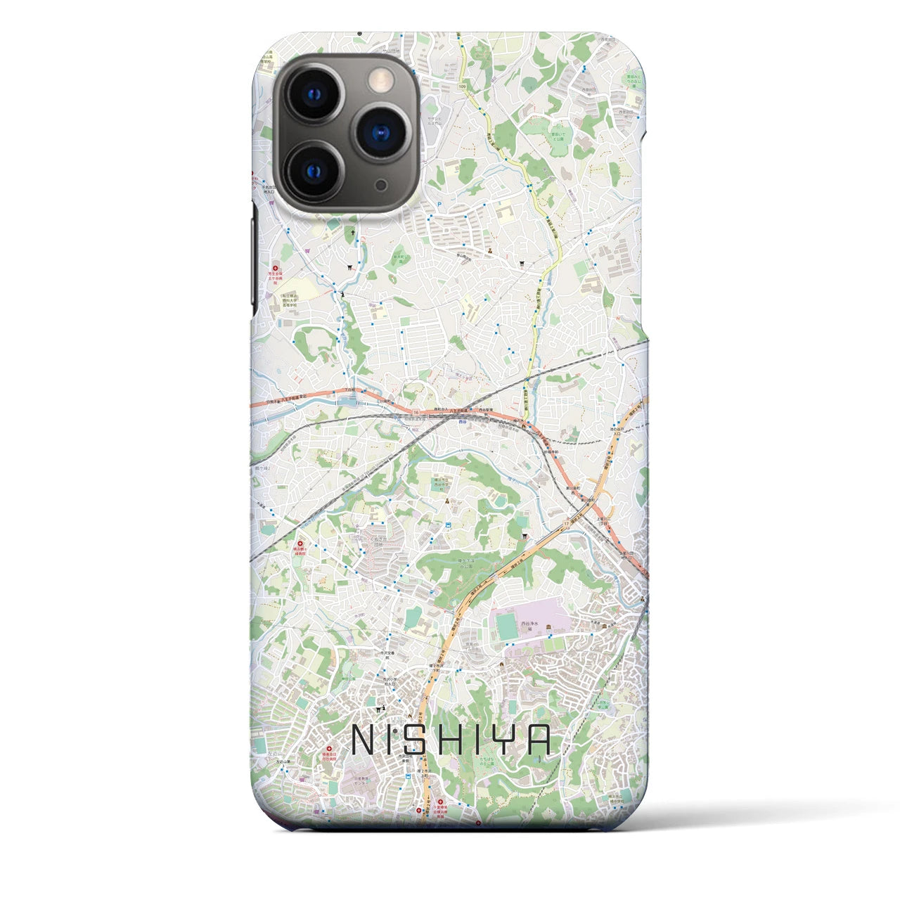 【西谷(神奈川県)】地図柄iPhoneケース(バックカバータイプ)