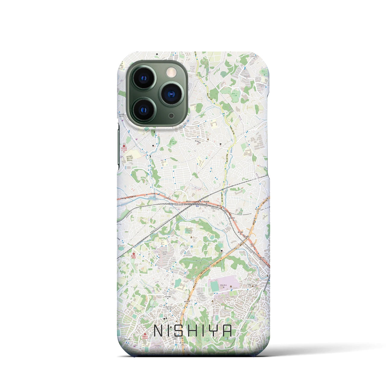 【西谷(神奈川県)】地図柄iPhoneケース(バックカバータイプ)