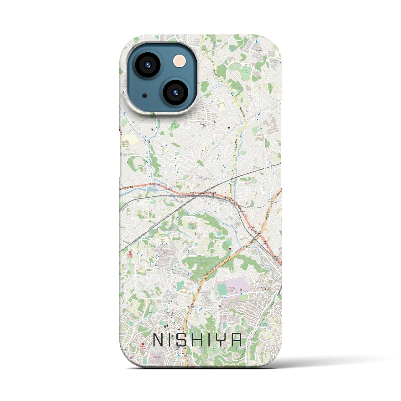 【西谷(神奈川県)】地図柄iPhoneケース(バックカバータイプ)