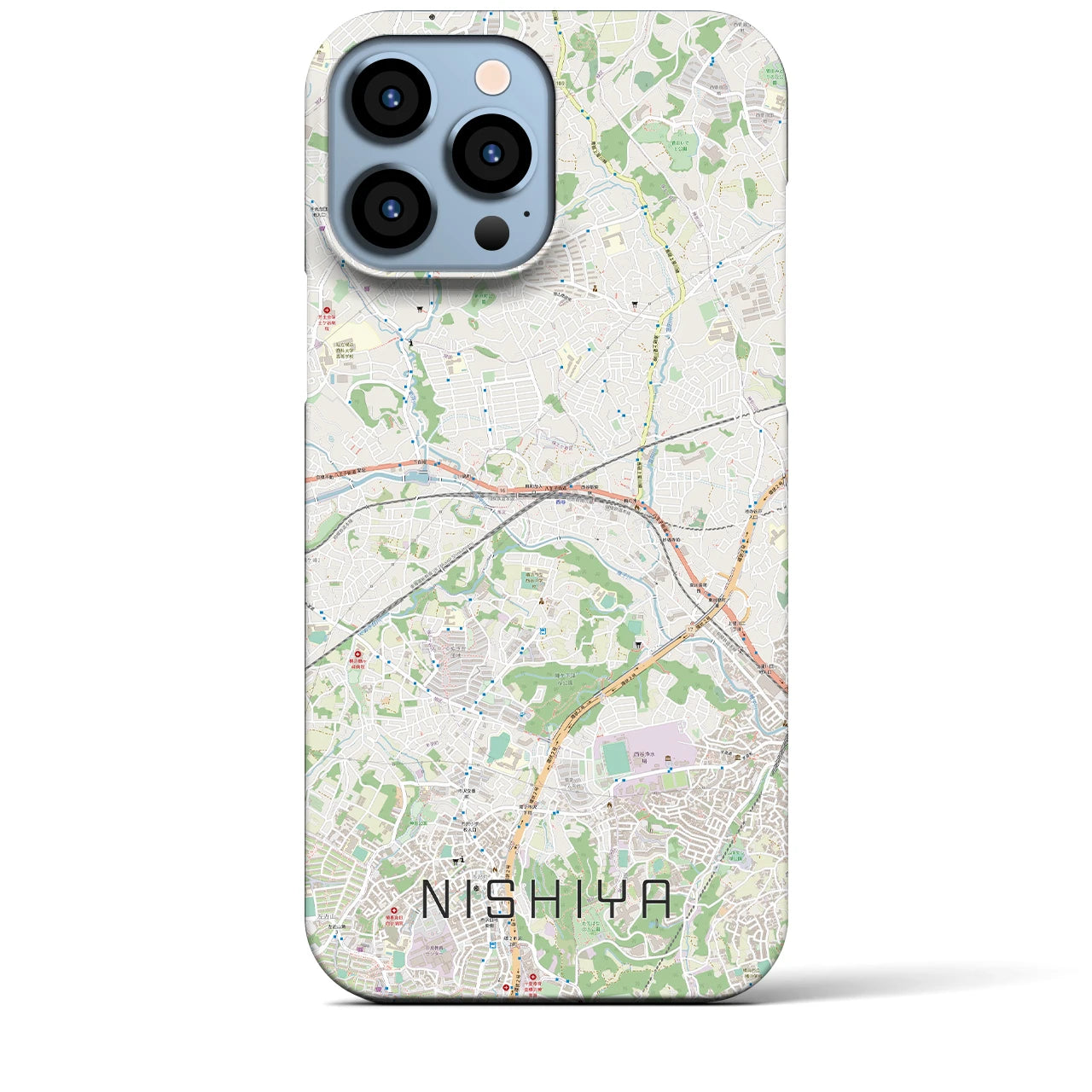 【西谷(神奈川県)】地図柄iPhoneケース(バックカバータイプ)