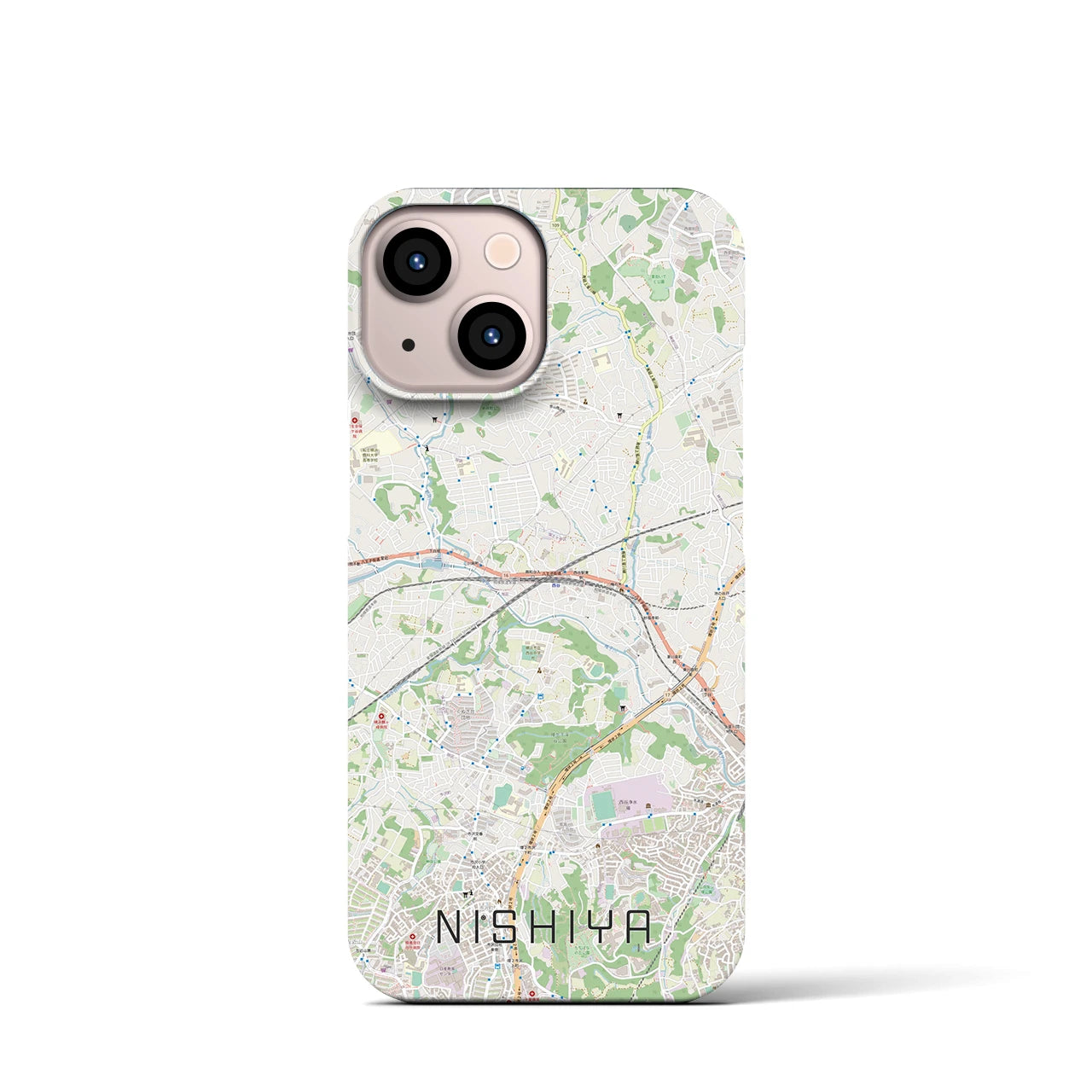 【西谷(神奈川県)】地図柄iPhoneケース(バックカバータイプ)