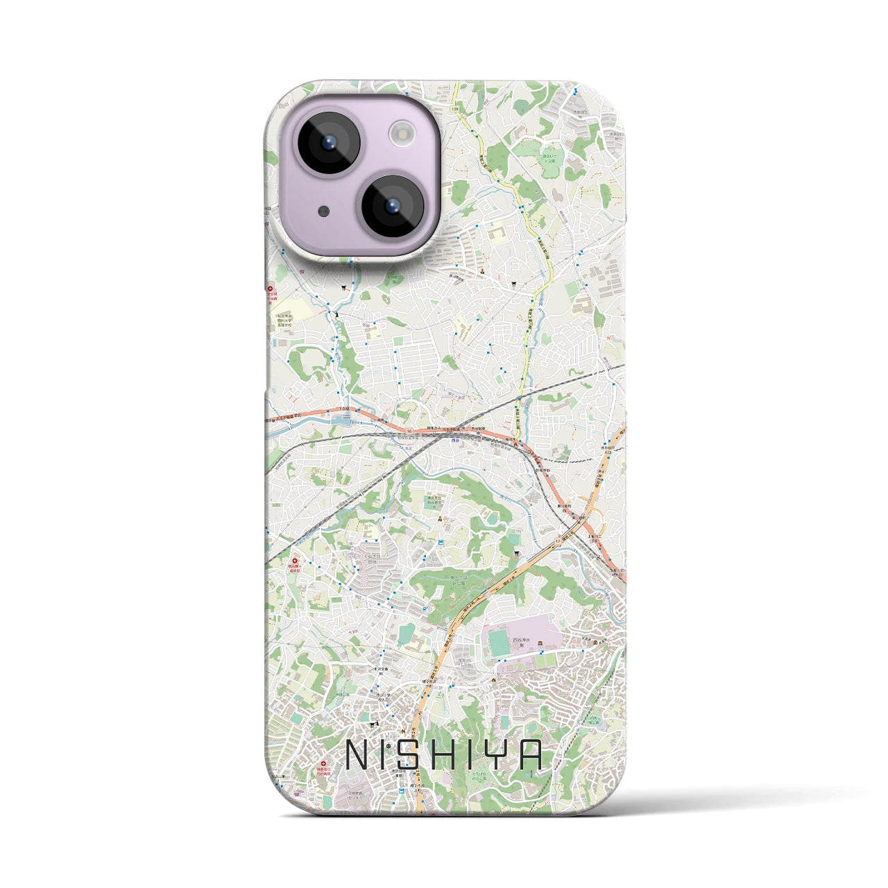 【西谷(神奈川県)】地図柄iPhoneケース(バックカバータイプ)