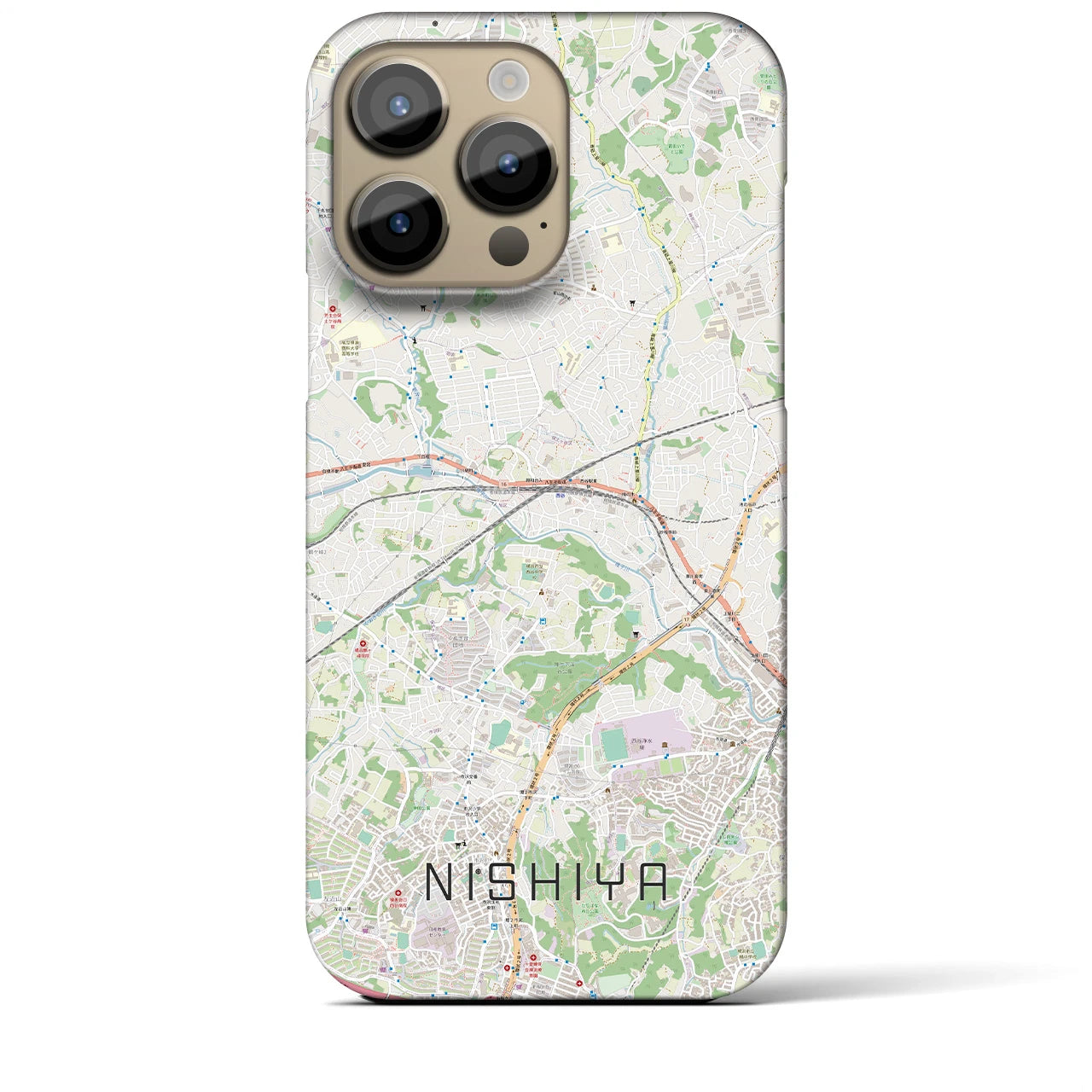 【西谷(神奈川県)】地図柄iPhoneケース(バックカバータイプ)