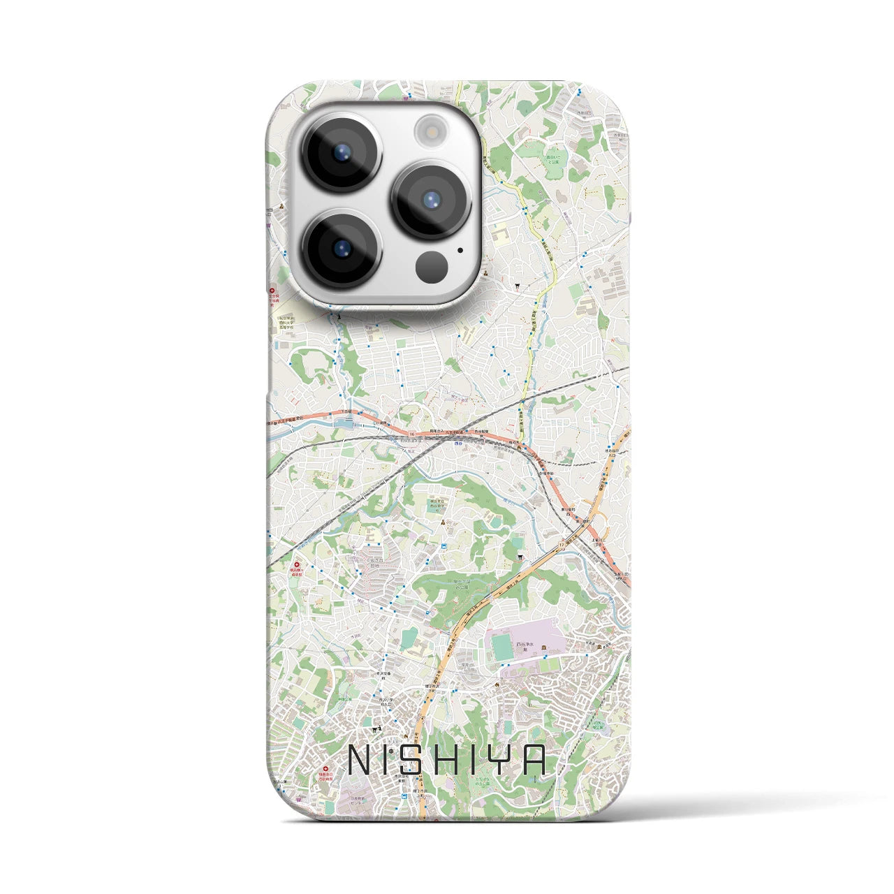 【西谷(神奈川県)】地図柄iPhoneケース(バックカバータイプ)