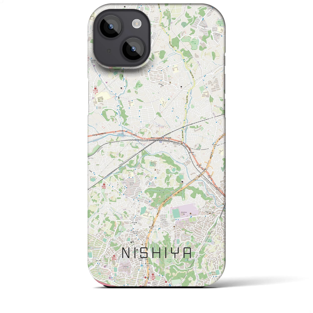 【西谷(神奈川県)】地図柄iPhoneケース(バックカバータイプ)