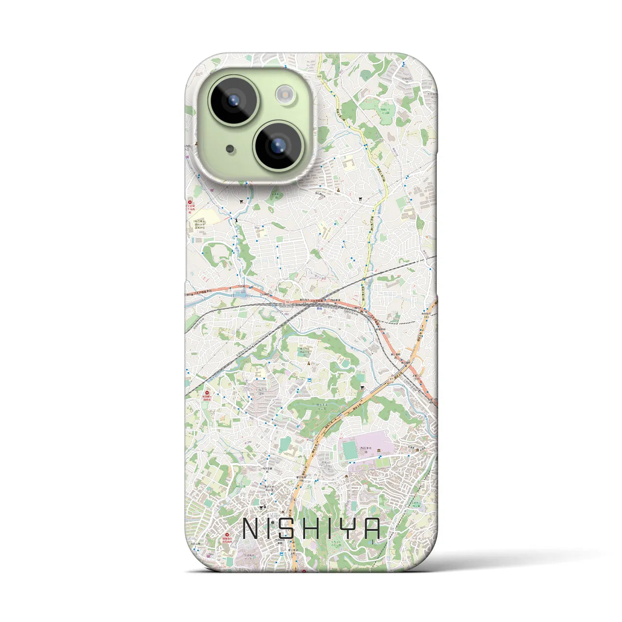 【西谷(神奈川県)】地図柄iPhoneケース(バックカバータイプ)