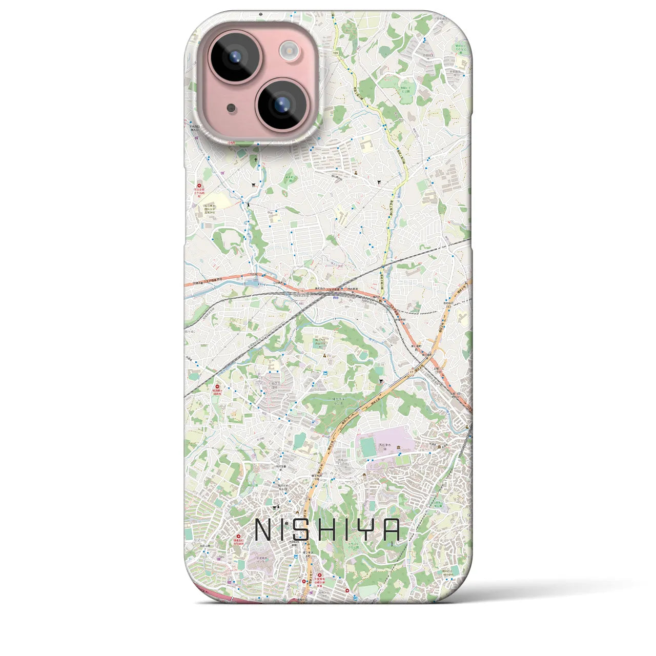 【西谷(神奈川県)】地図柄iPhoneケース(バックカバータイプ)