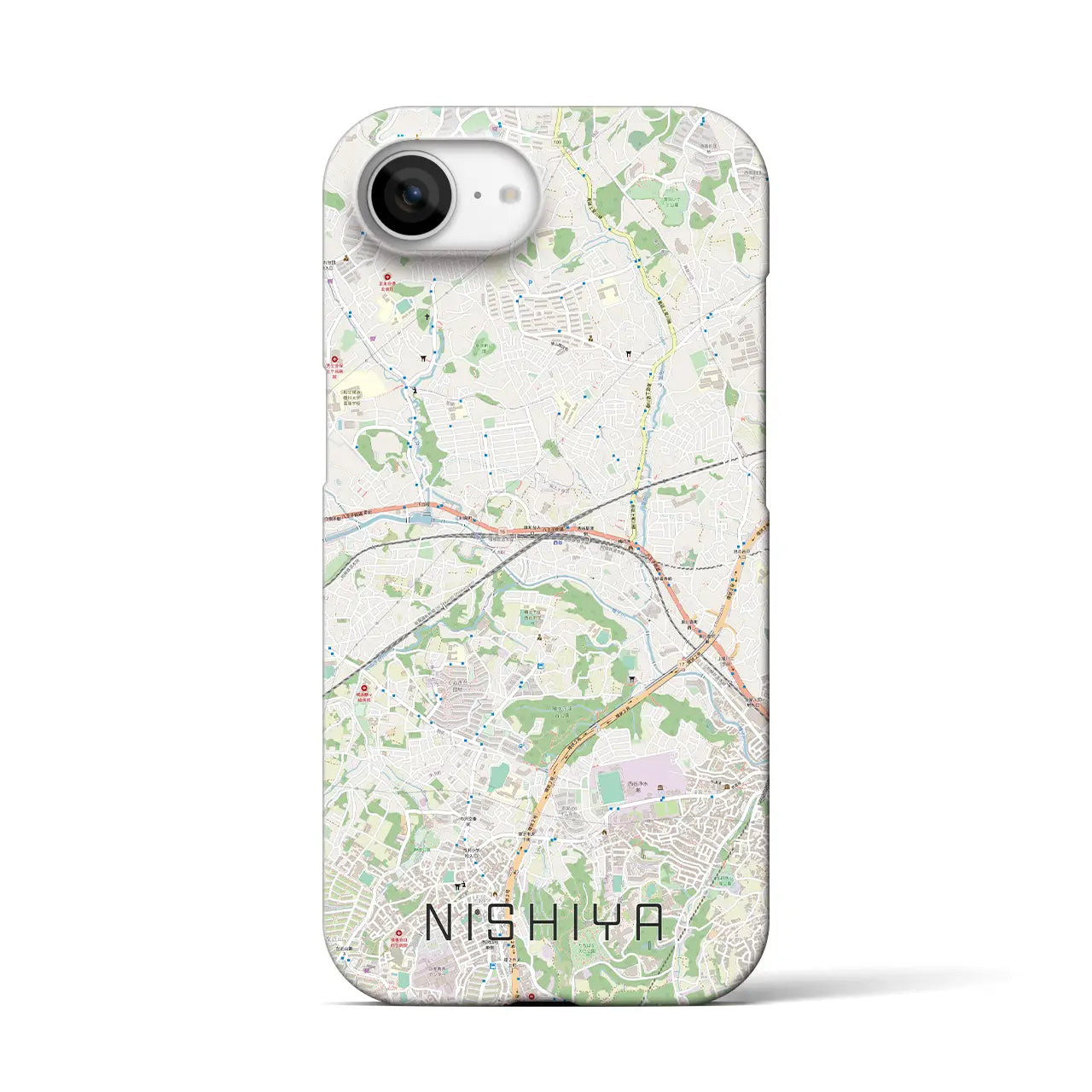 【西谷(神奈川県)】地図柄iPhoneケース(バックカバータイプ)