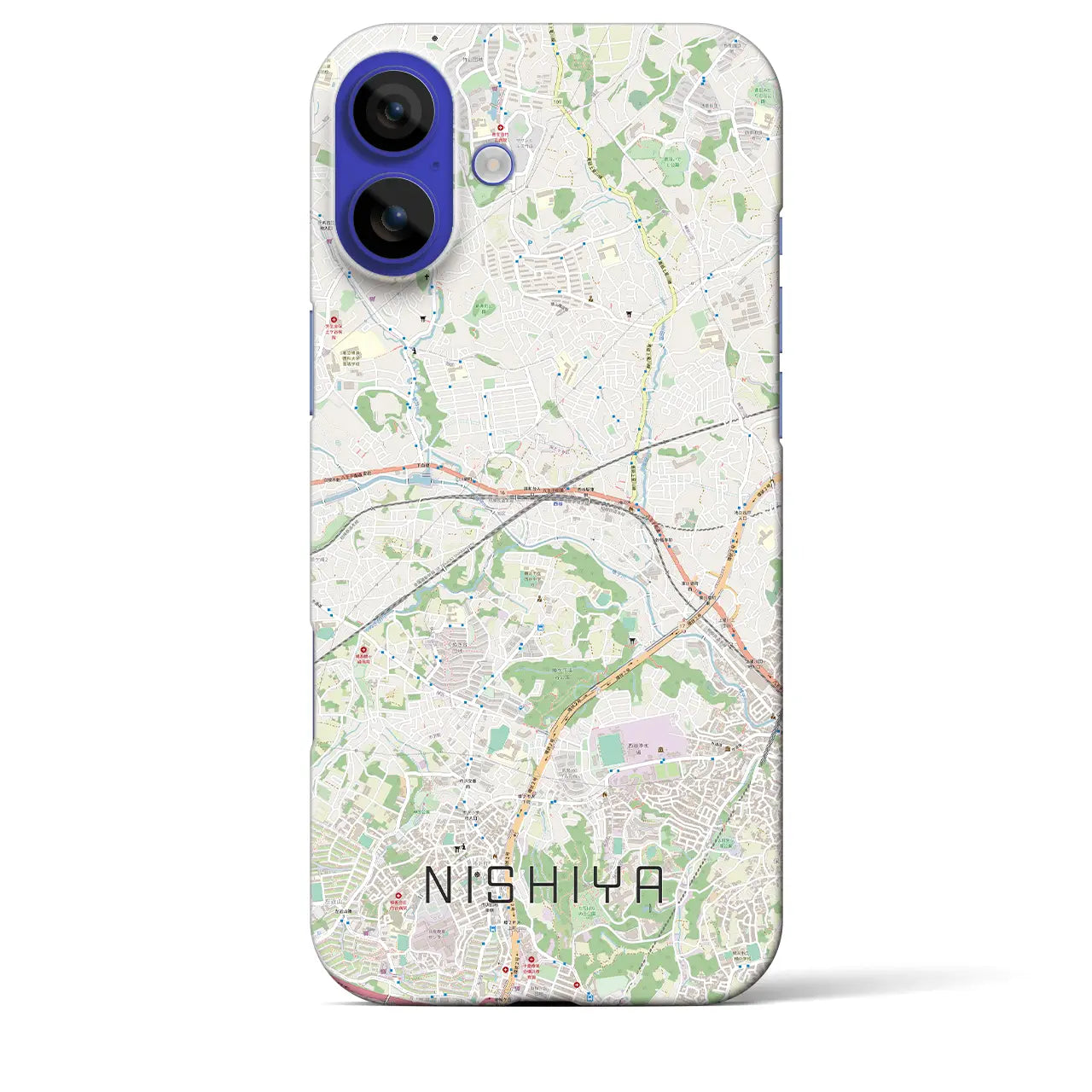 【西谷(神奈川県)】地図柄iPhoneケース(バックカバータイプ)