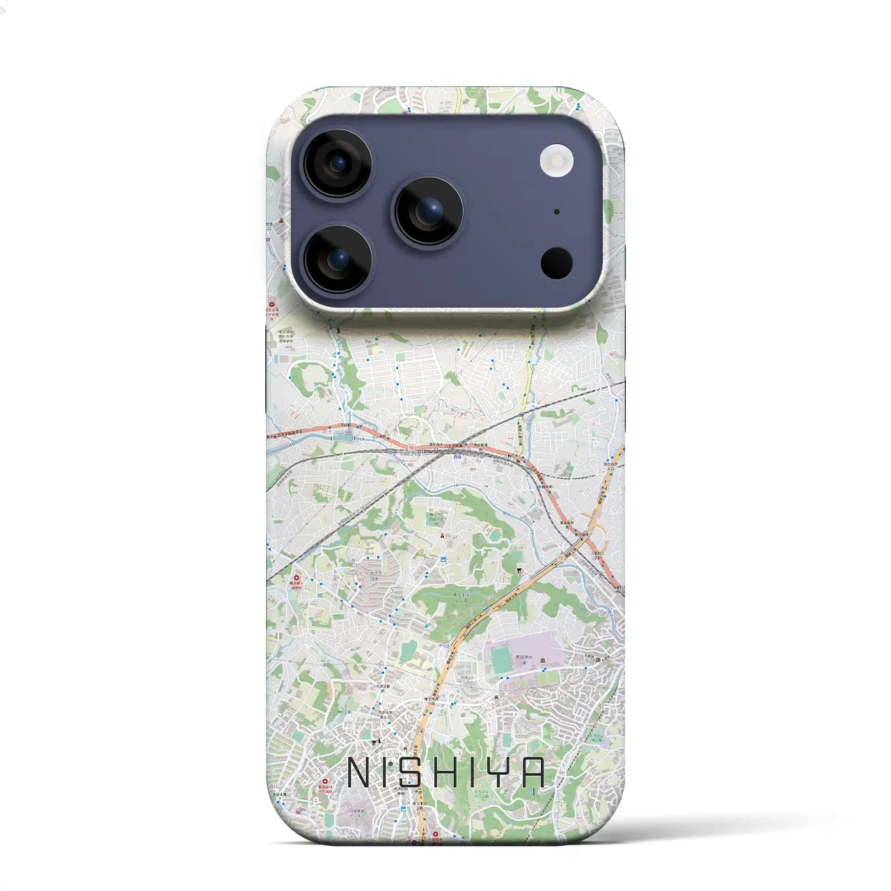 【西谷(神奈川県)】地図柄iPhoneケース(バックカバータイプ)