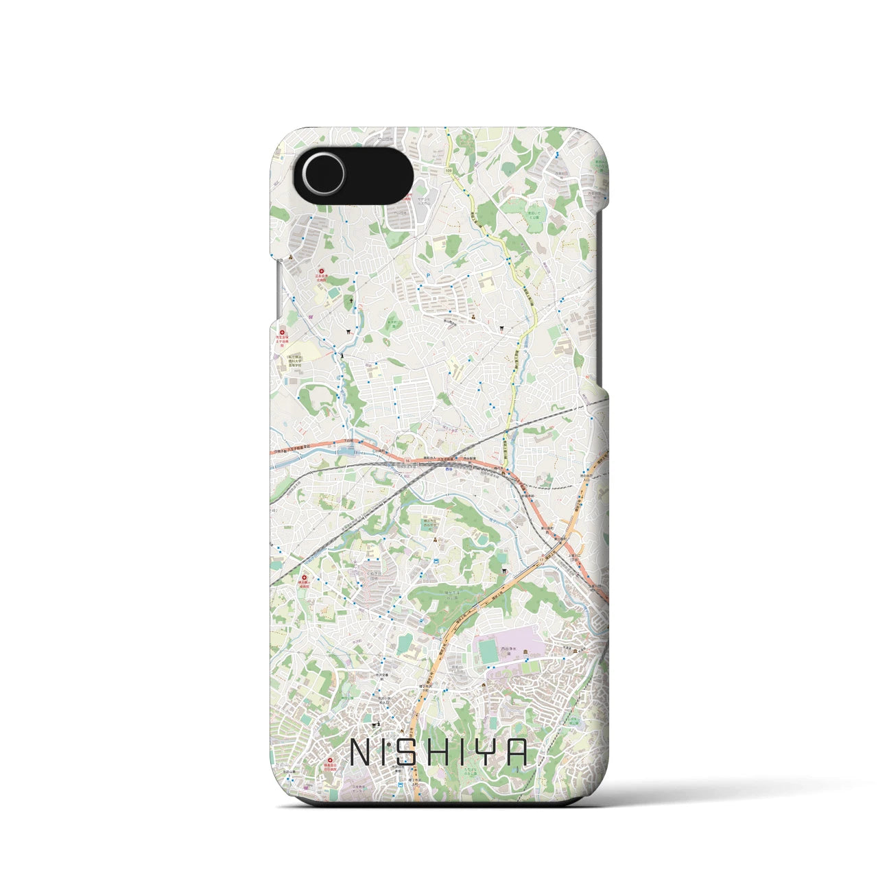 【西谷(神奈川県)】地図柄iPhoneケース(バックカバータイプ)