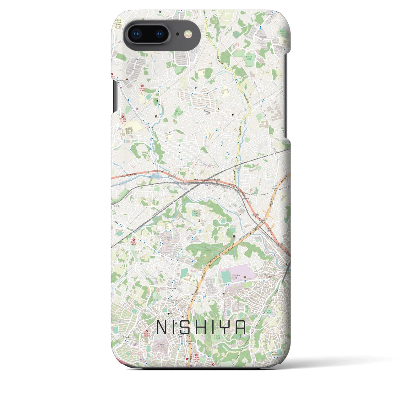 【西谷(神奈川県)】地図柄iPhoneケース(バックカバータイプ)