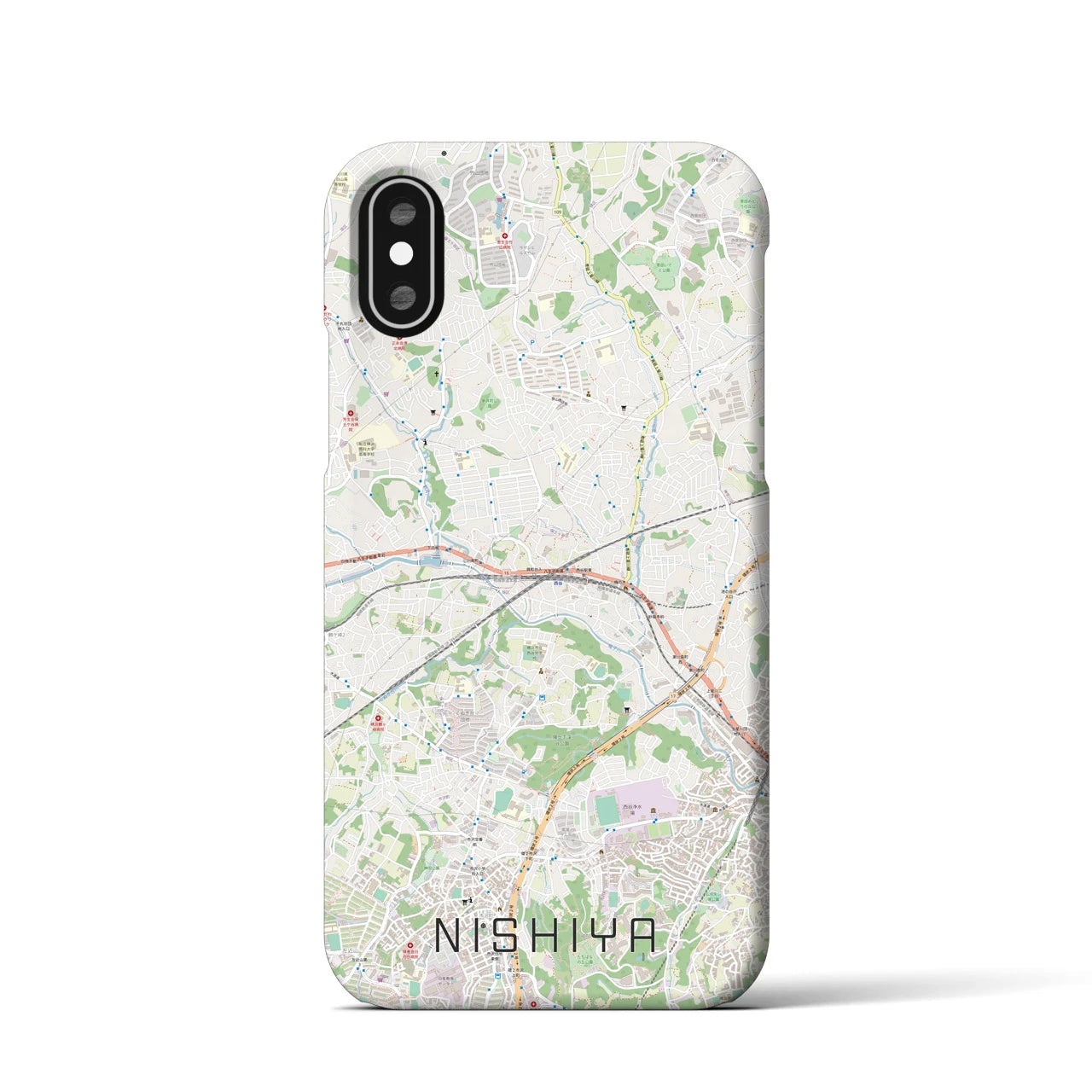 【西谷(神奈川県)】地図柄iPhoneケース(バックカバータイプ)