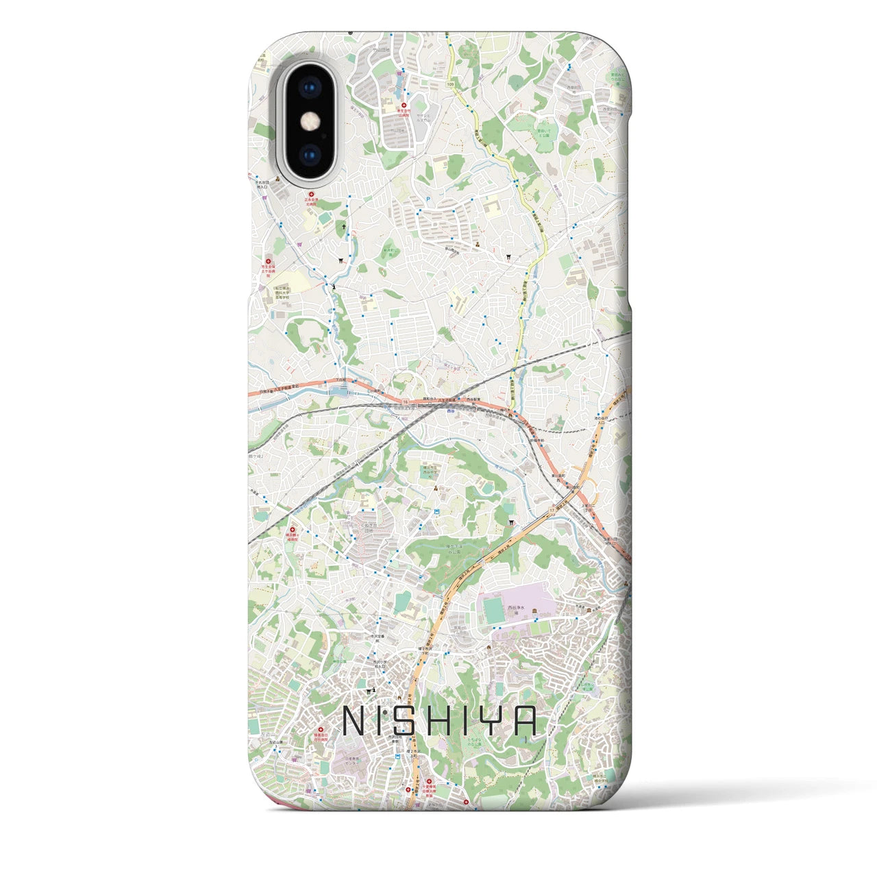 【西谷(神奈川県)】地図柄iPhoneケース(バックカバータイプ)