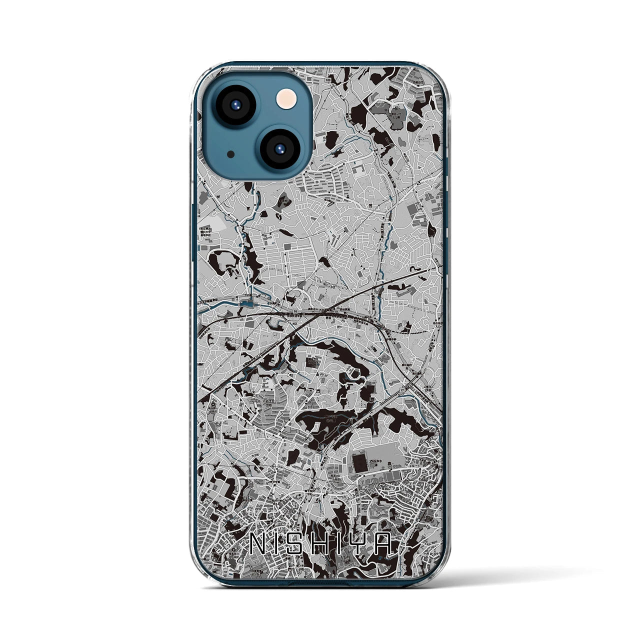 【西谷(神奈川県)】地図柄iPhoneケース(クリアタイプ)