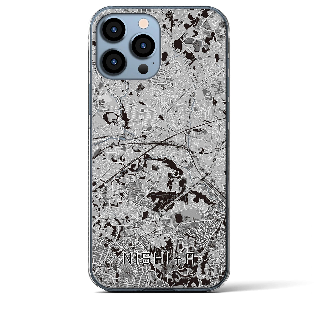 【西谷(神奈川県)】地図柄iPhoneケース(クリアタイプ)