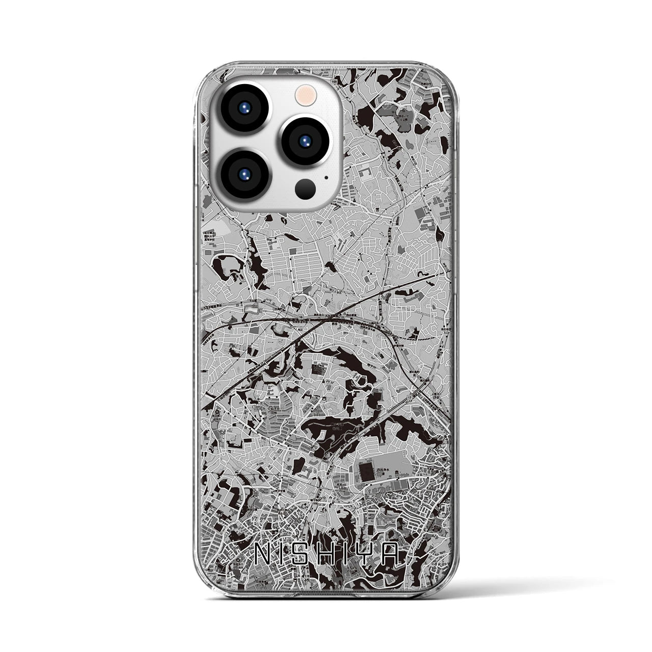 【西谷(神奈川県)】地図柄iPhoneケース(クリアタイプ)