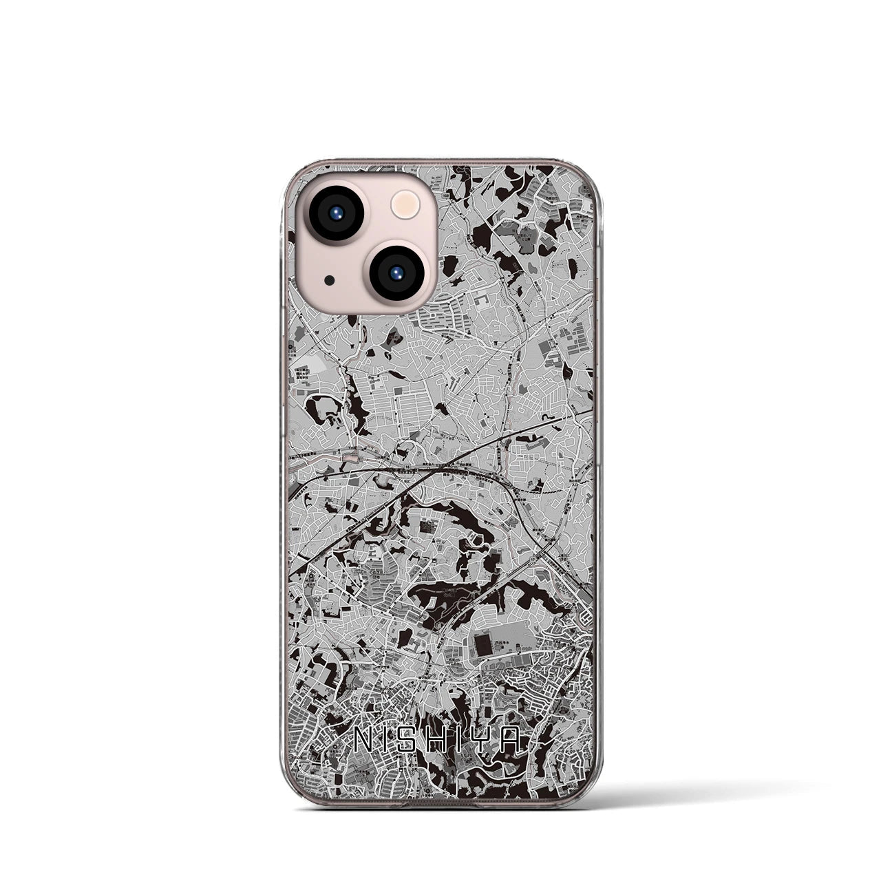 【西谷(神奈川県)】地図柄iPhoneケース(クリアタイプ)