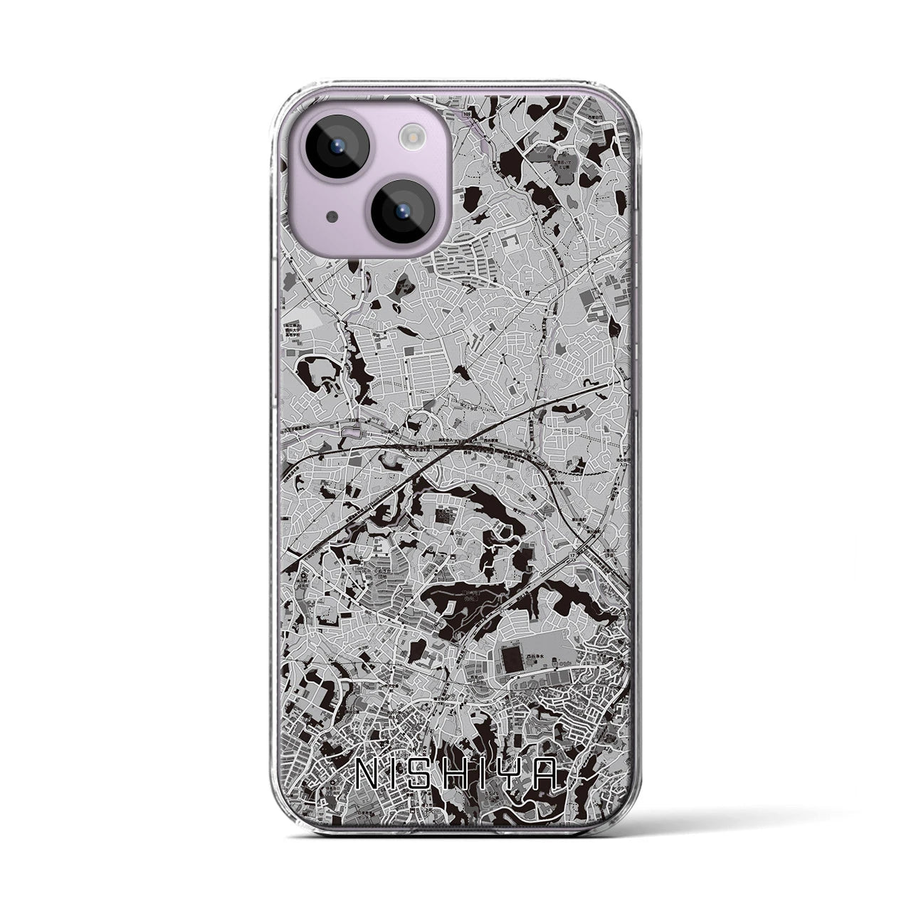 【西谷(神奈川県)】地図柄iPhoneケース(クリアタイプ)