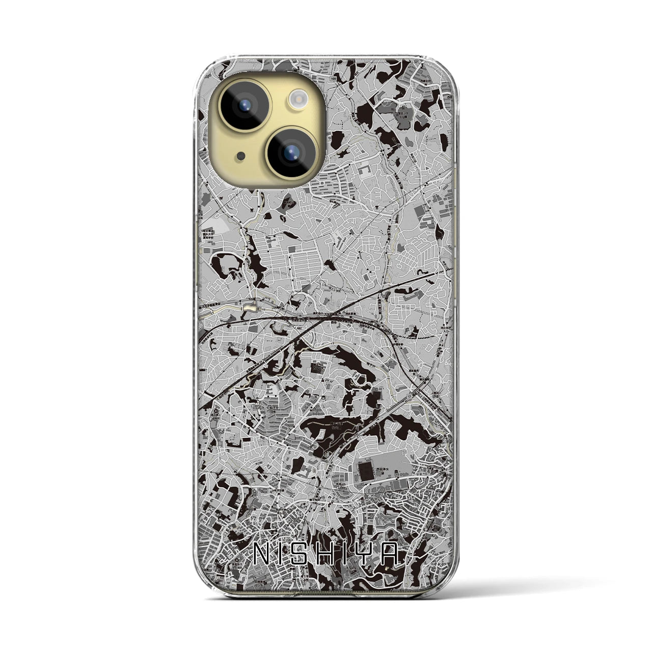 【西谷(神奈川県)】地図柄iPhoneケース(クリアタイプ)