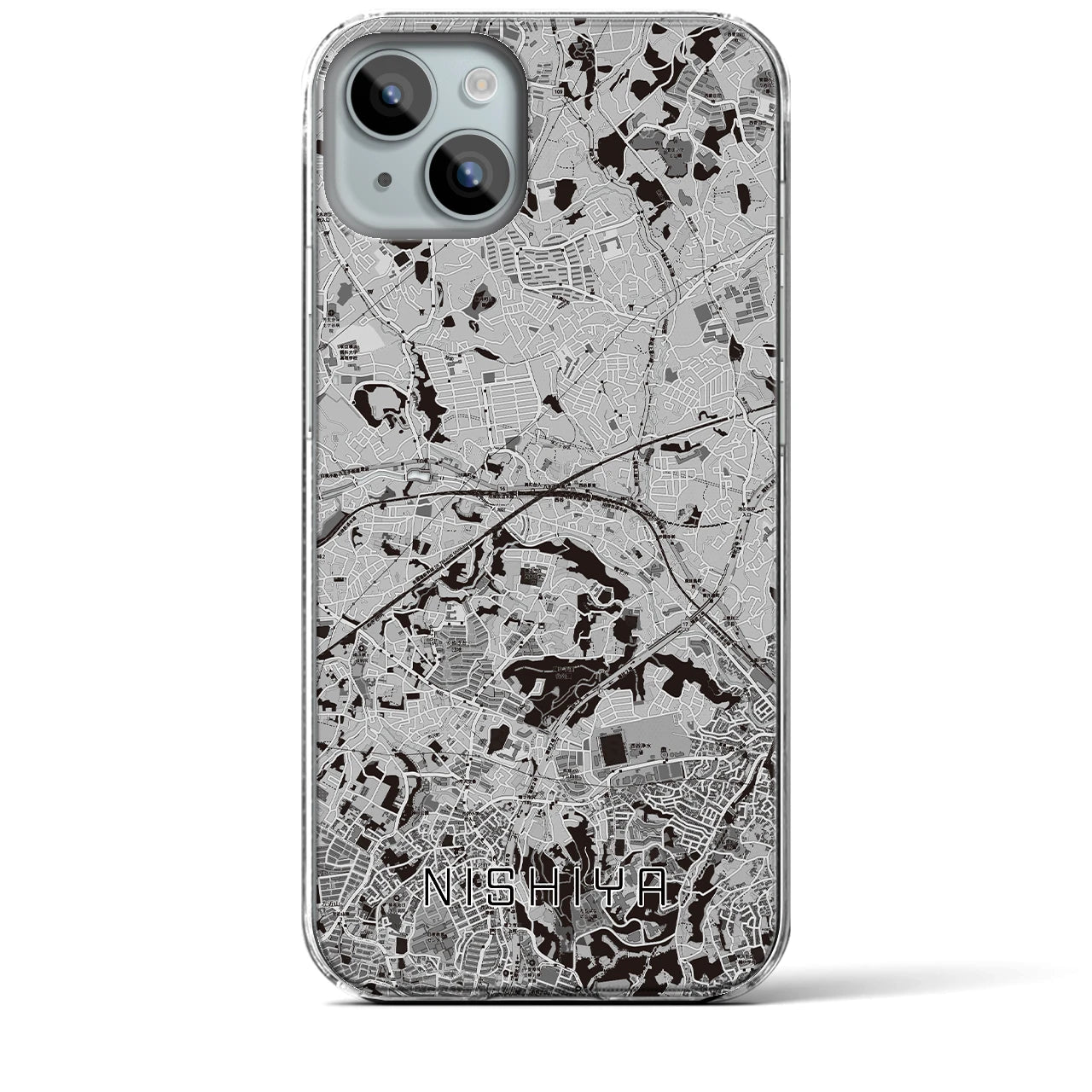 【西谷(神奈川県)】地図柄iPhoneケース(クリアタイプ)