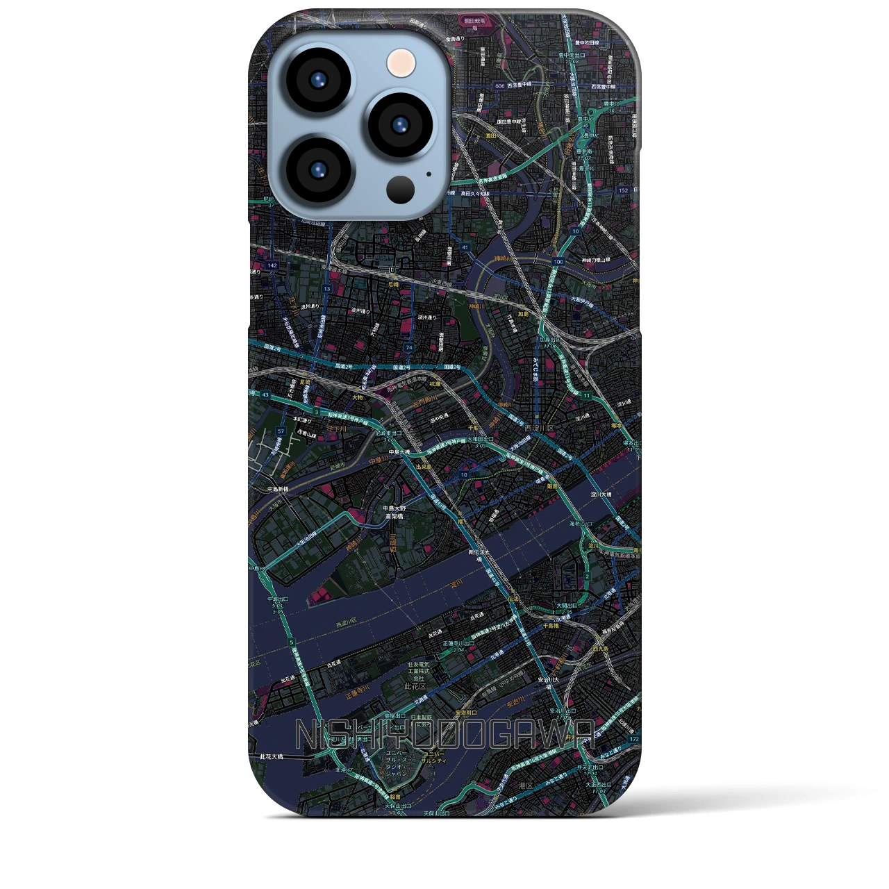 【西淀川(大阪府)】地図柄iPhoneケース(バックカバータイプ)