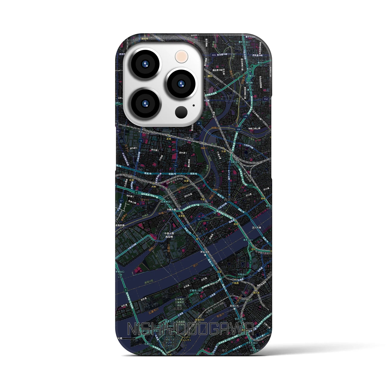 【西淀川(大阪府)】地図柄iPhoneケース(バックカバータイプ)