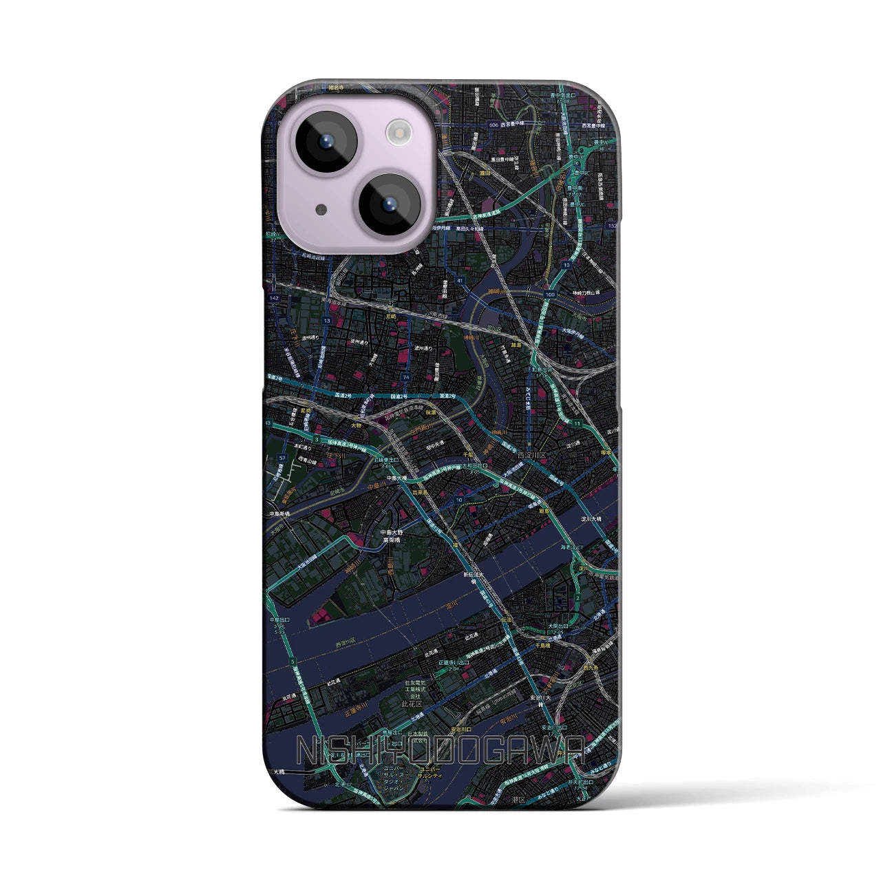 【西淀川(大阪府)】地図柄iPhoneケース(バックカバータイプ)