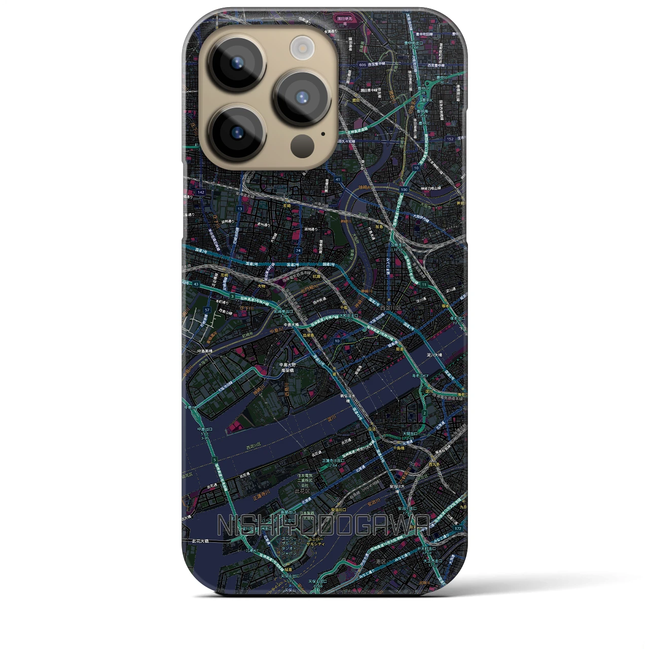 【西淀川(大阪府)】地図柄iPhoneケース(バックカバータイプ)