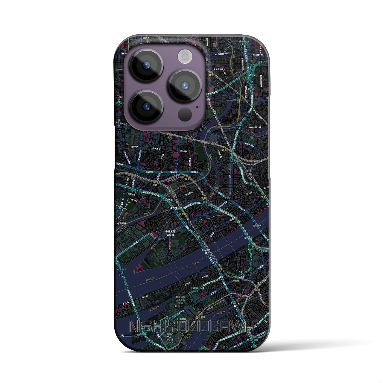 【西淀川(大阪府)】地図柄iPhoneケース(バックカバータイプ)