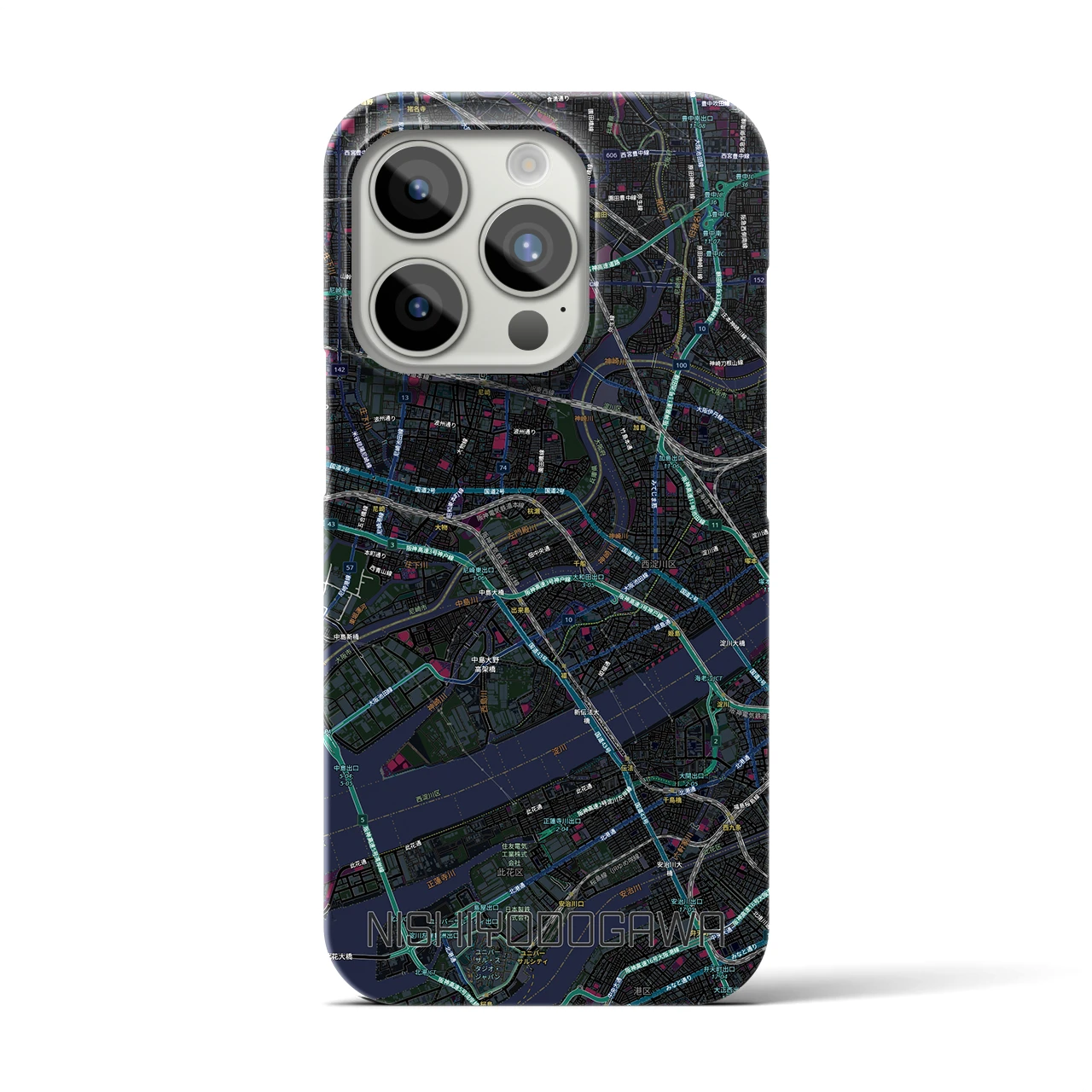【西淀川(大阪府)】地図柄iPhoneケース(バックカバータイプ)