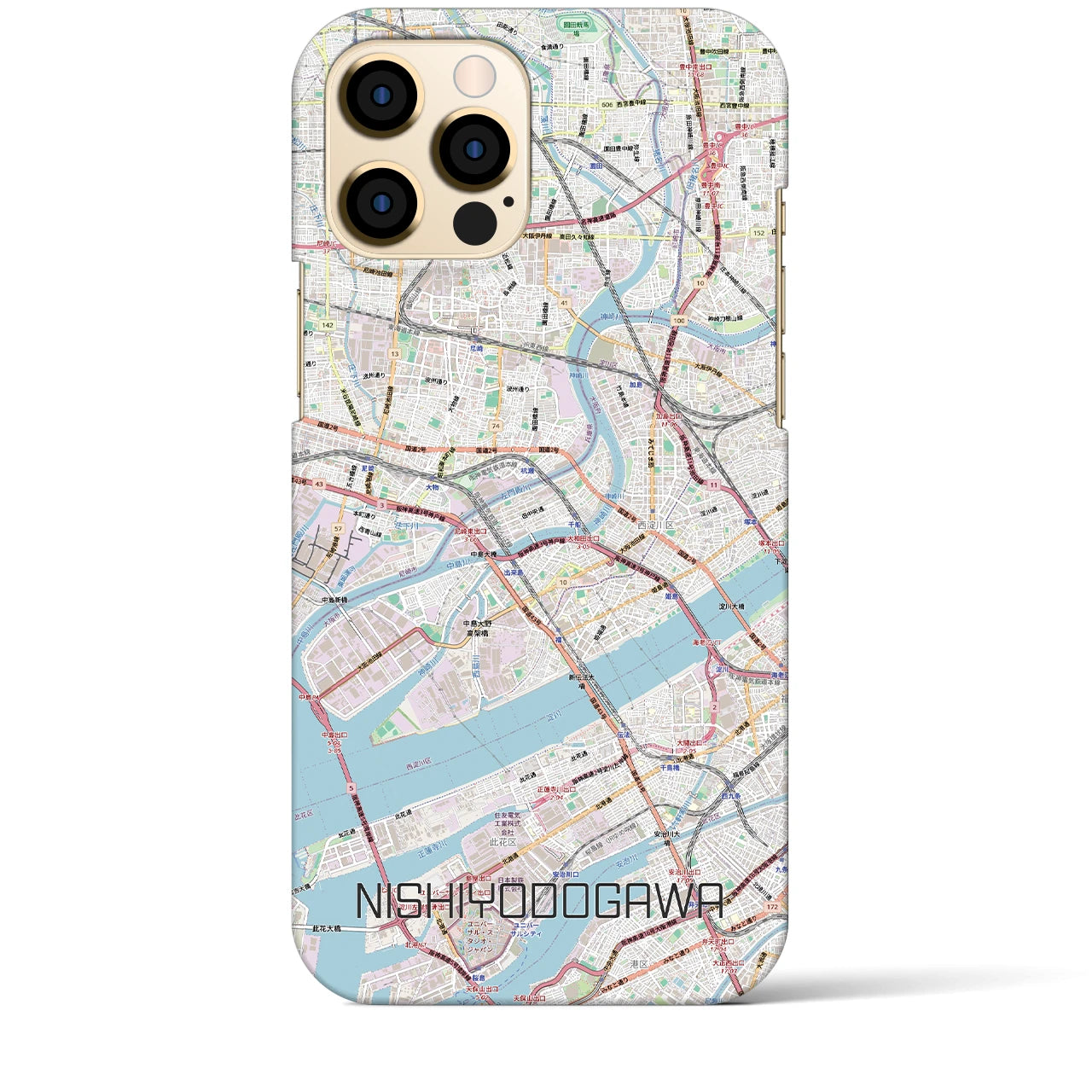 【西淀川(大阪府)】地図柄iPhoneケース(バックカバータイプ)