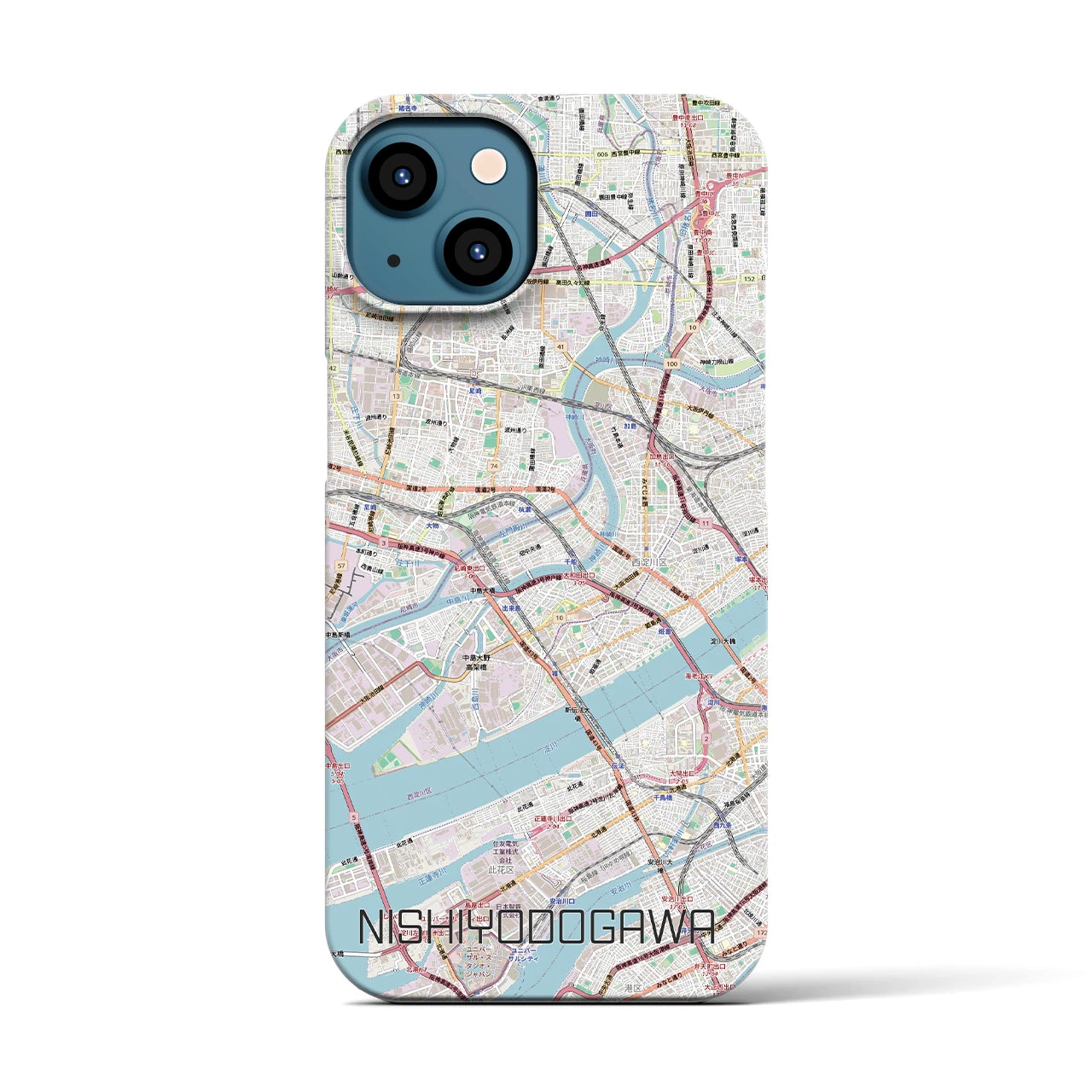 【西淀川(大阪府)】地図柄iPhoneケース(バックカバータイプ)