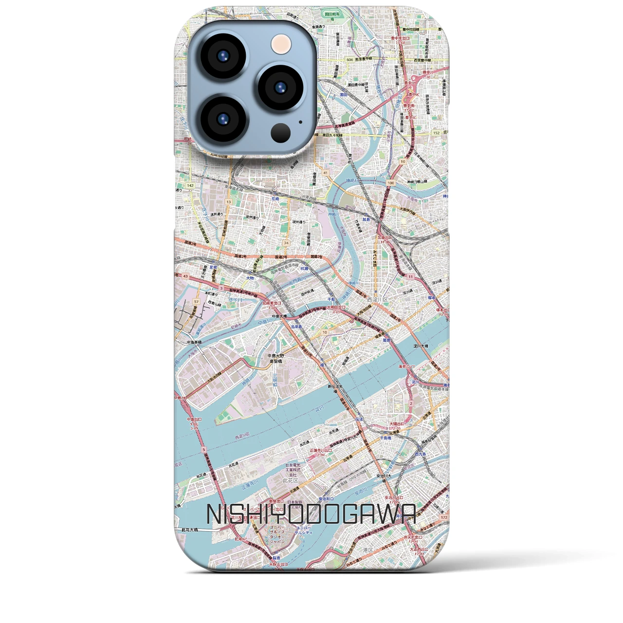 【西淀川(大阪府)】地図柄iPhoneケース(バックカバータイプ)