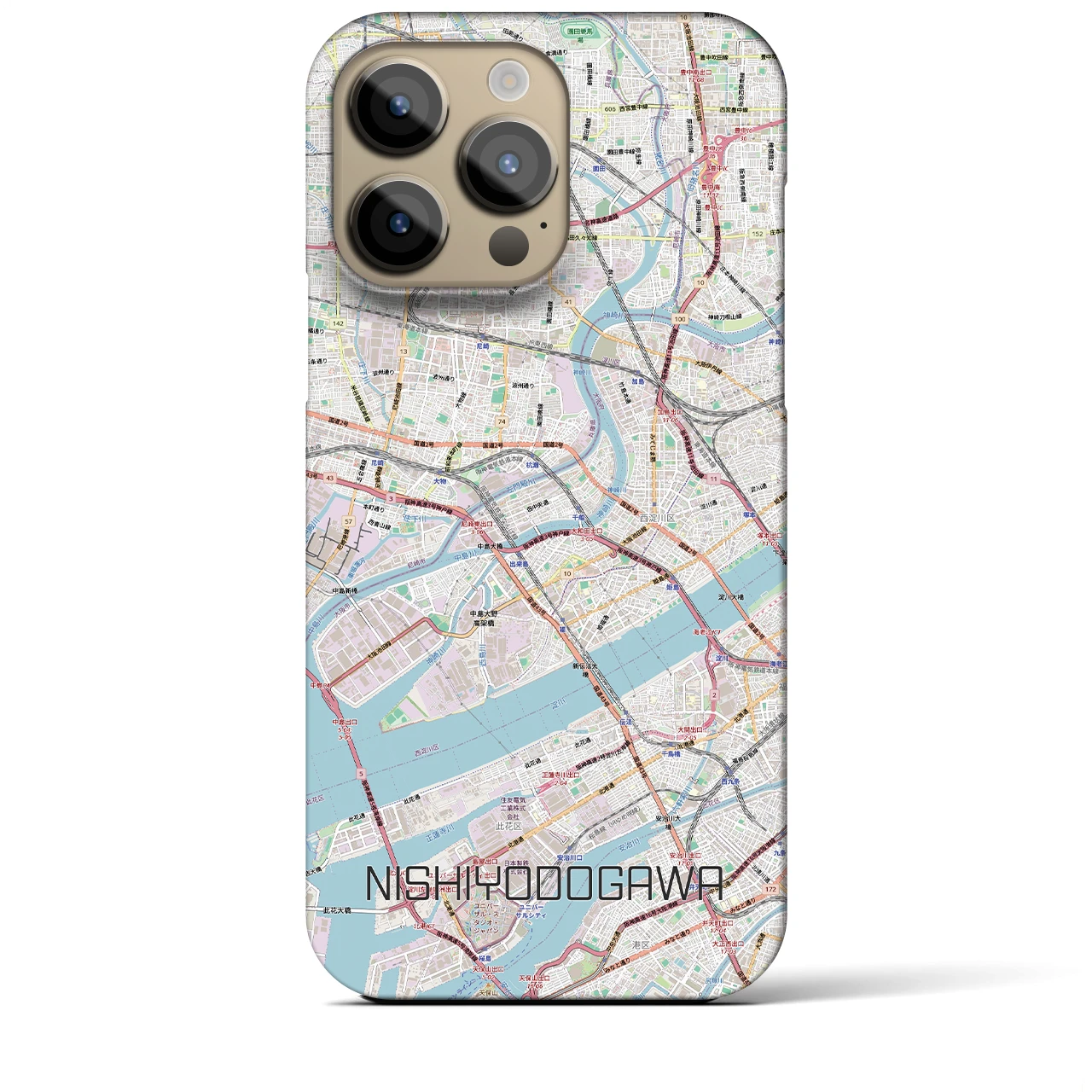 【西淀川(大阪府)】地図柄iPhoneケース(バックカバータイプ)