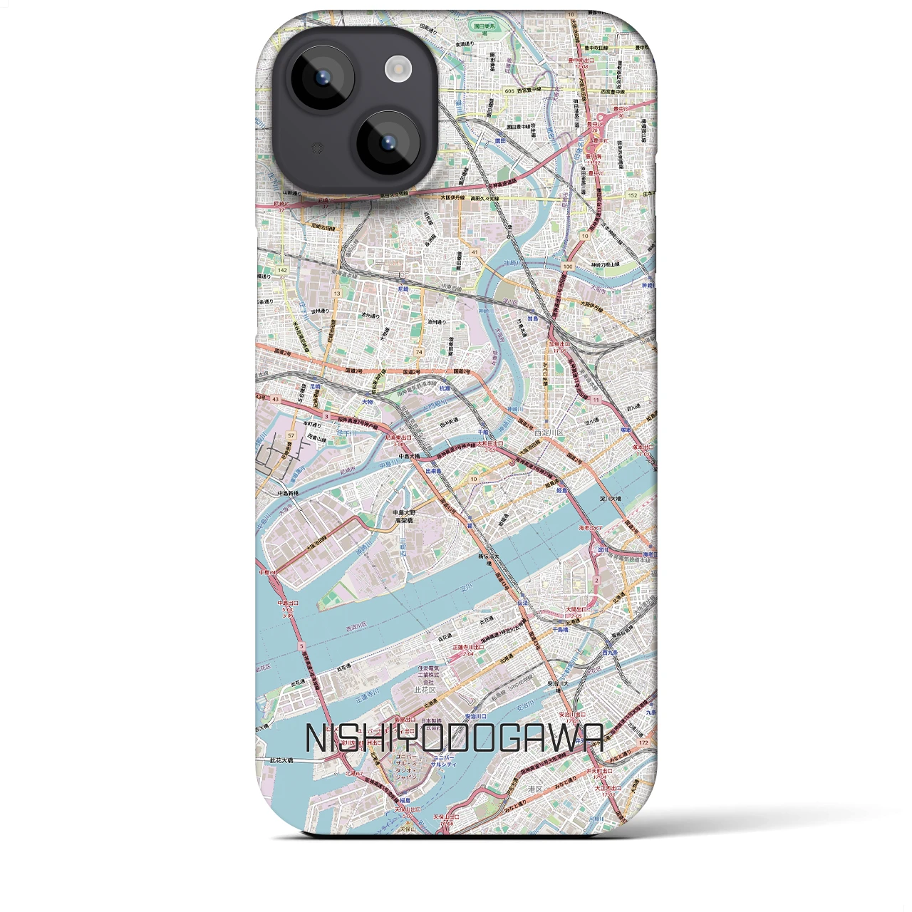 【西淀川(大阪府)】地図柄iPhoneケース(バックカバータイプ)