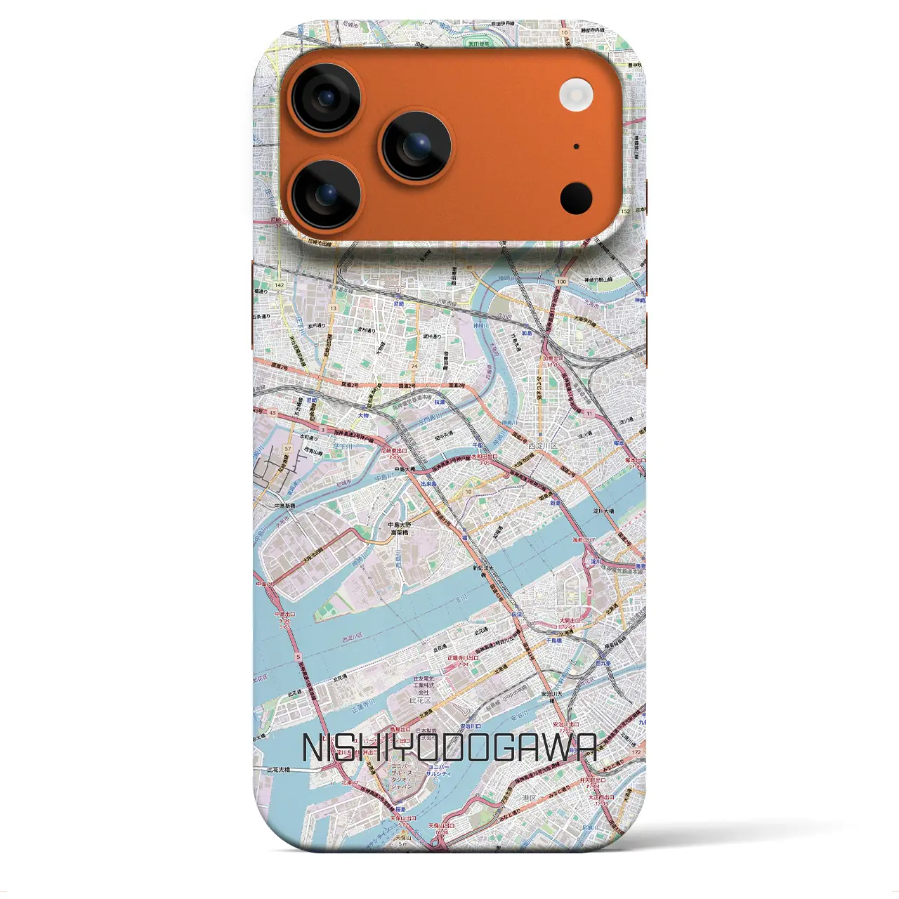 【西淀川(大阪府)】地図柄iPhoneケース(バックカバータイプ)