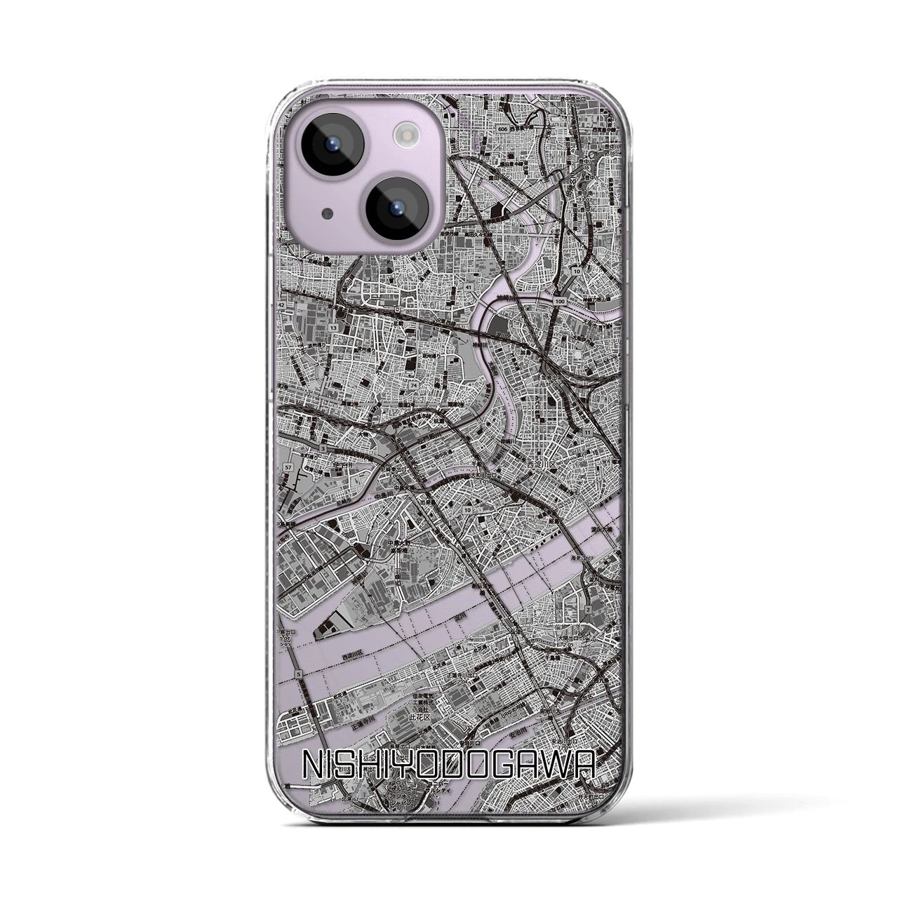 【西淀川(大阪府)】地図柄iPhoneケース(クリアタイプ)