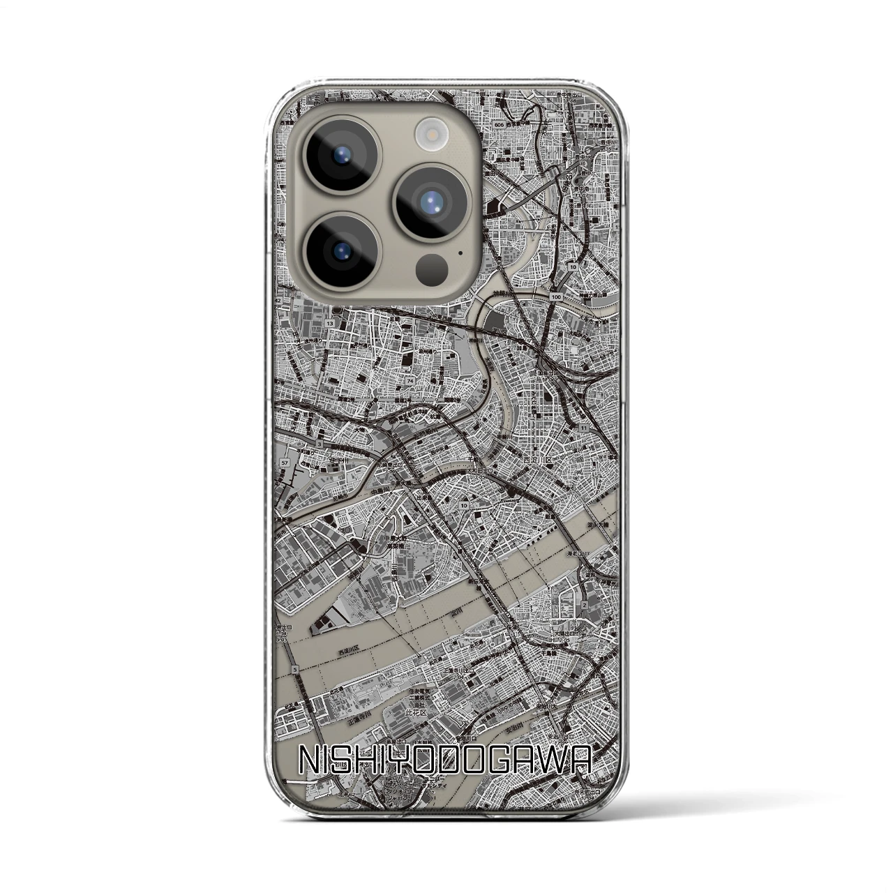 【西淀川(大阪府)】地図柄iPhoneケース(クリアタイプ)